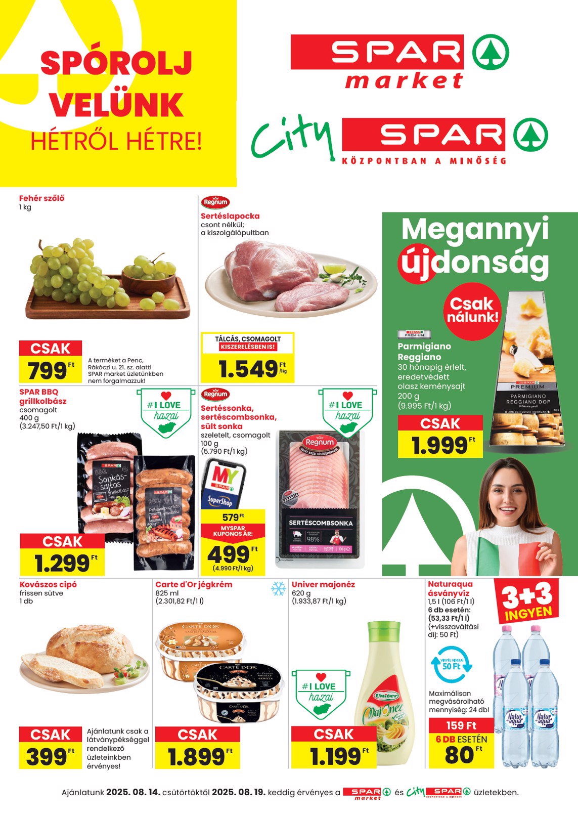 SPAR - Market, City akciós újság, érvényes 08.14. - 08.19.