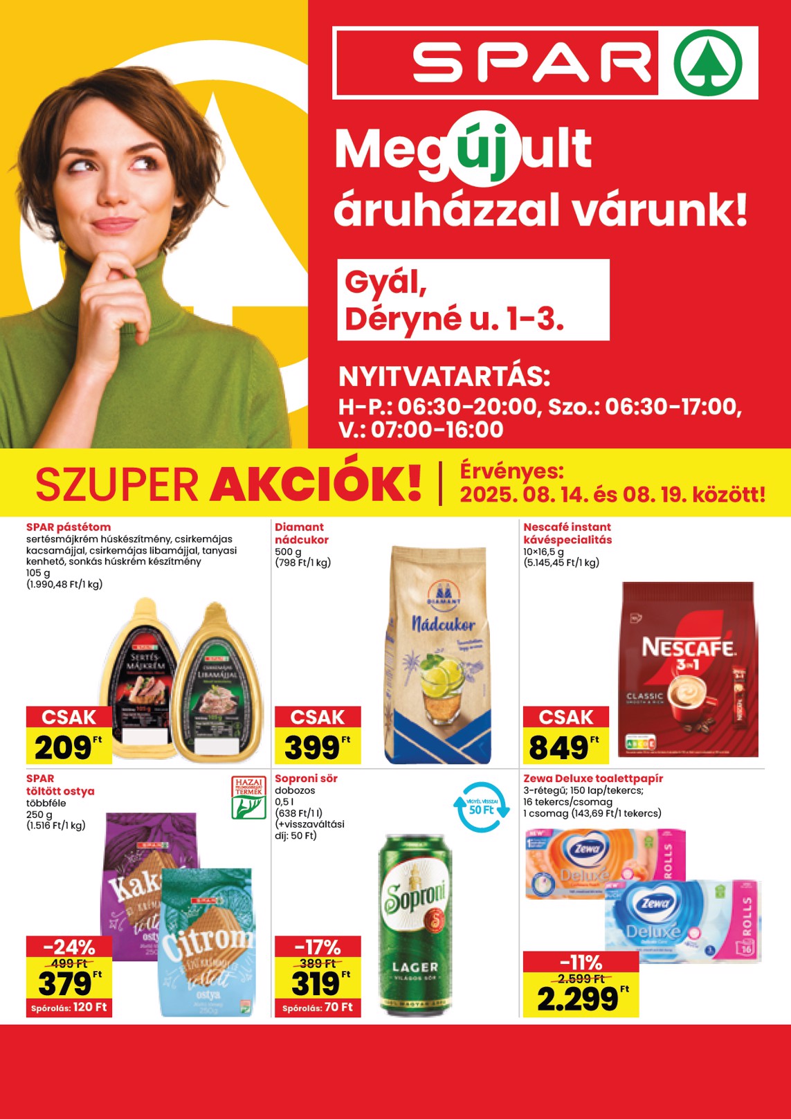 SPAR - Gyál megújulás akciós újság, érvényes 08.14. - 08.19.