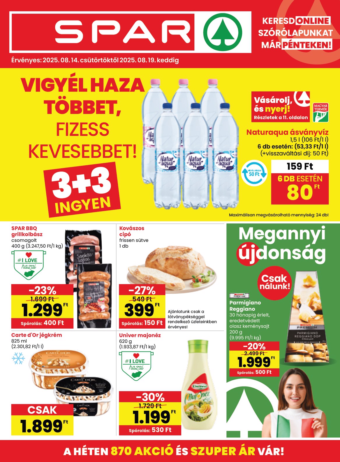 SPAR akciós újság, érvényes 08.14. - 08.19.
