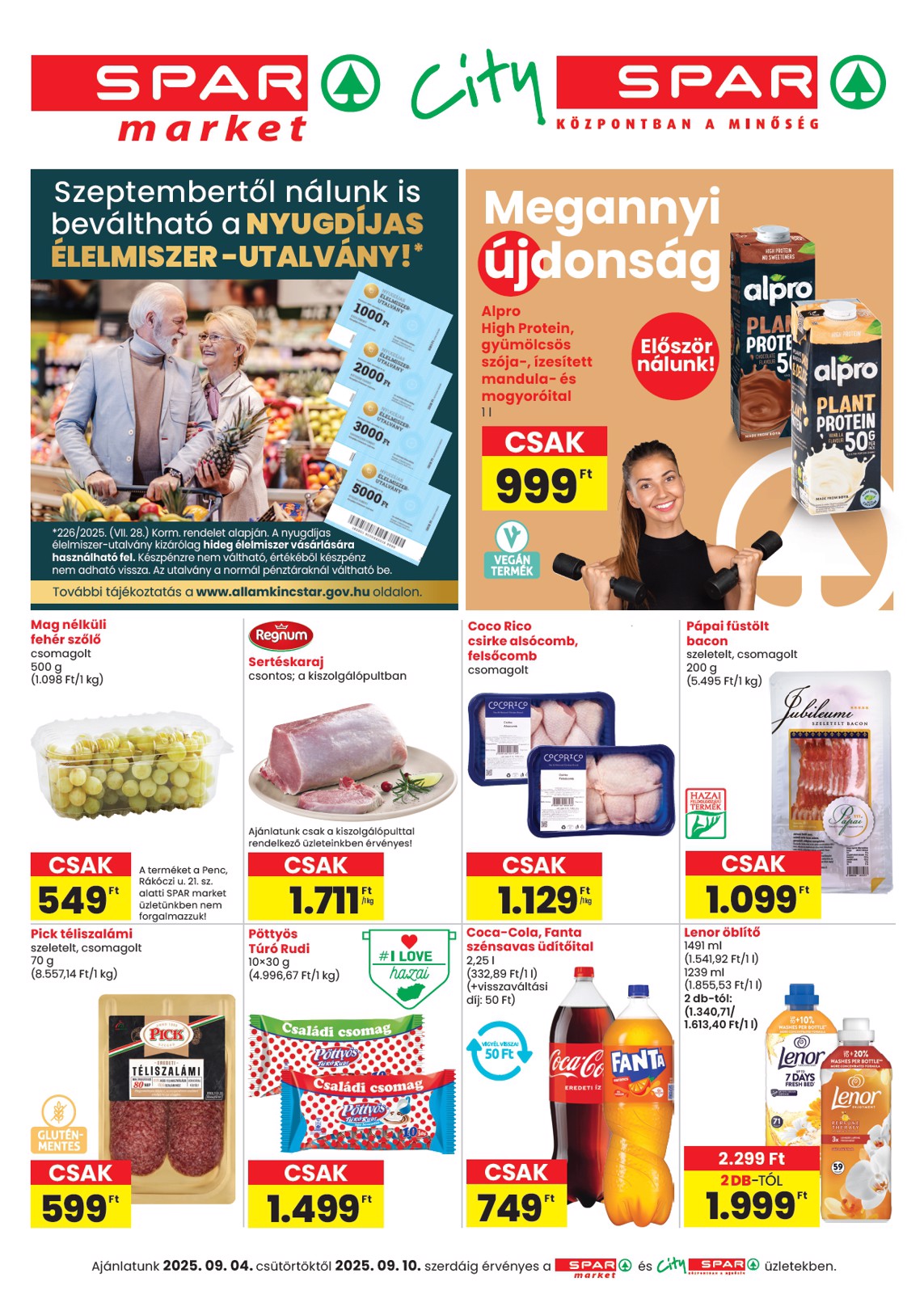 SPAR - Market, City akciós újság, érvényes 09.04. - 09.10.