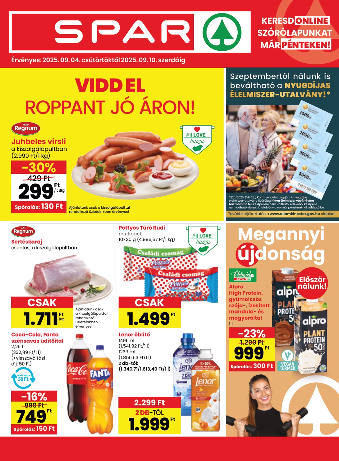 SPAR akciós újság, érvényes 09.04. - 09.10.