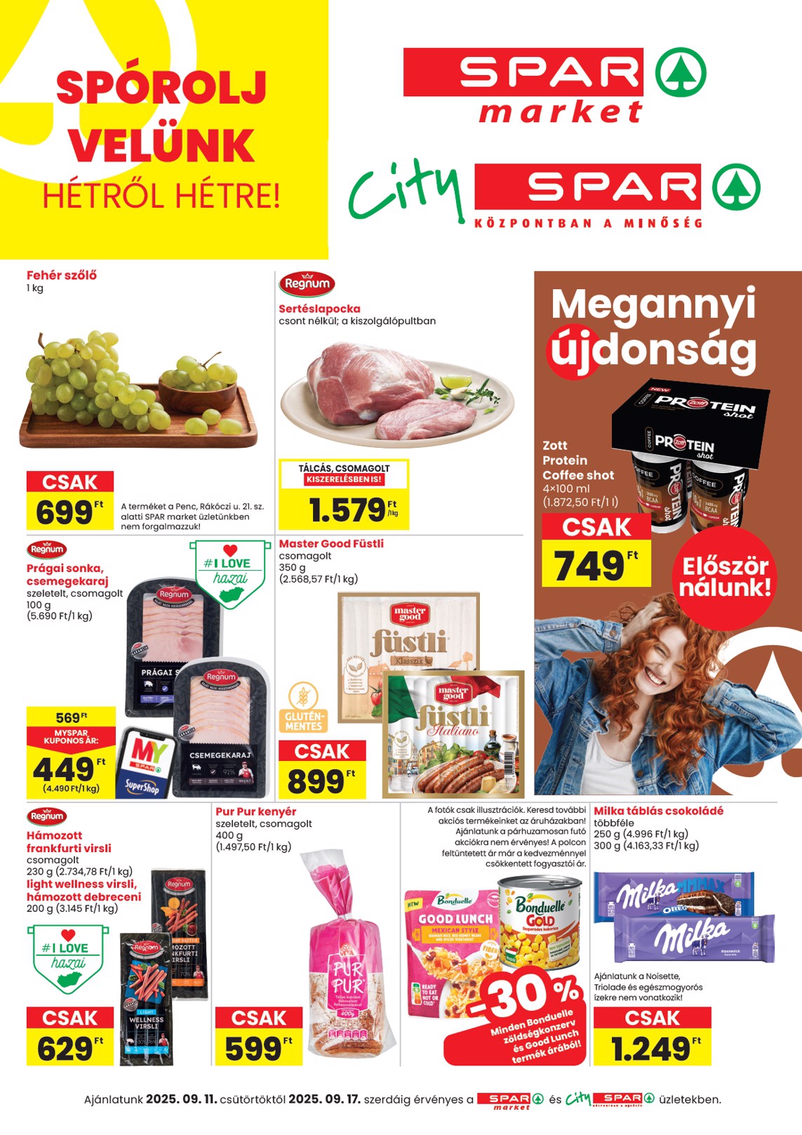 SPAR - Market, City akciós újság, érvényes 09.11. - 09.17.