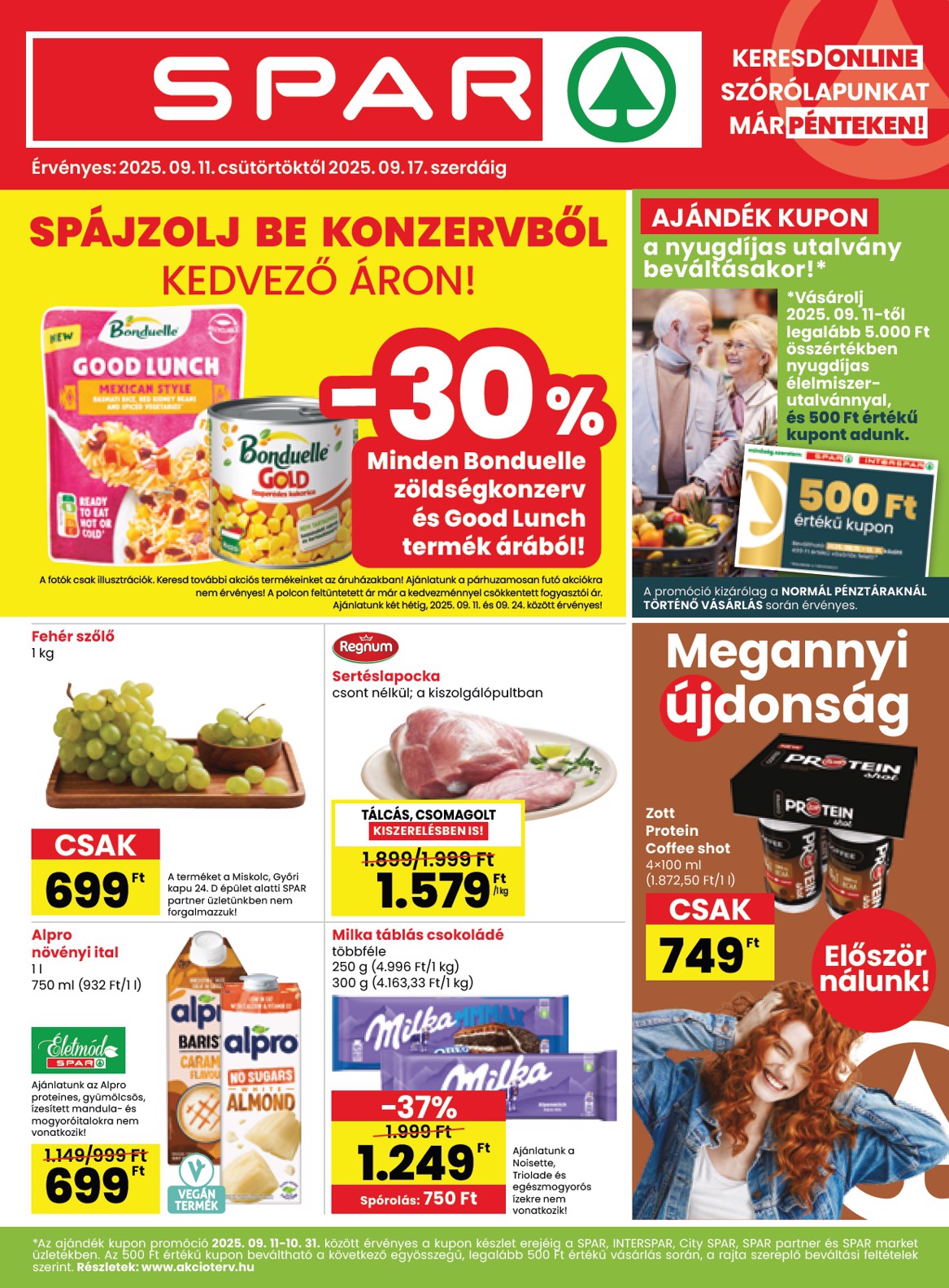 SPAR akciós újság, érvényes 09.11. - 09.17.