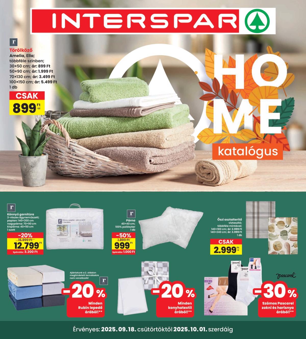 INTERSPAR - Home katalogus akciós újság, érvényes 09.18. - 10.01.