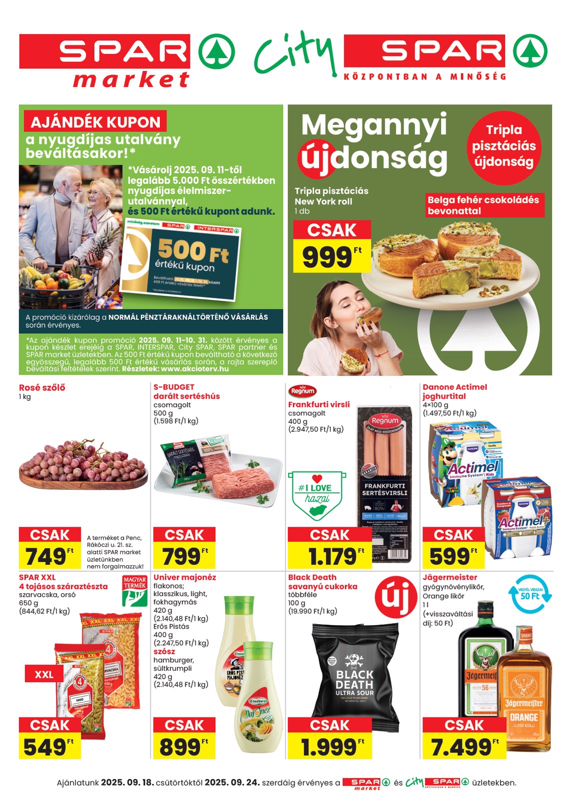 SPAR - Market, City akciós újság, érvényes 09.18. - 09.24.