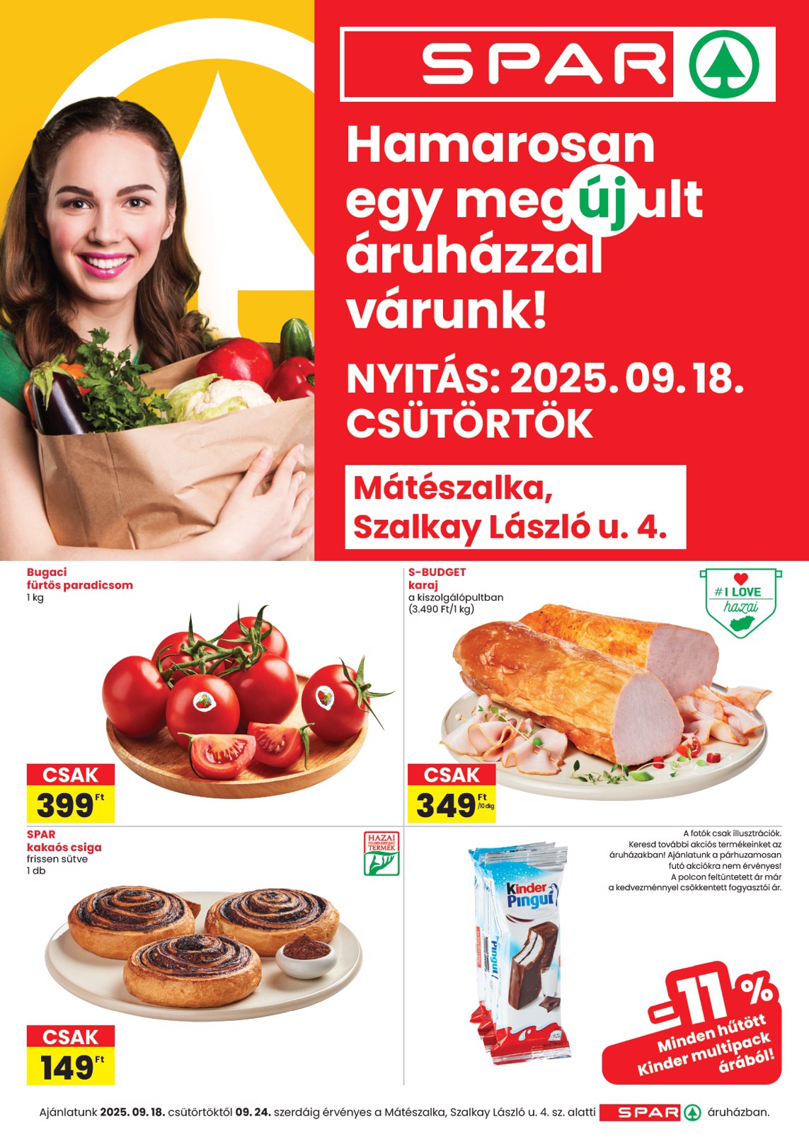 SPAR - Mátészalka üzlet újranyitás akciós újság, érvényes 09.18. - 09.24.