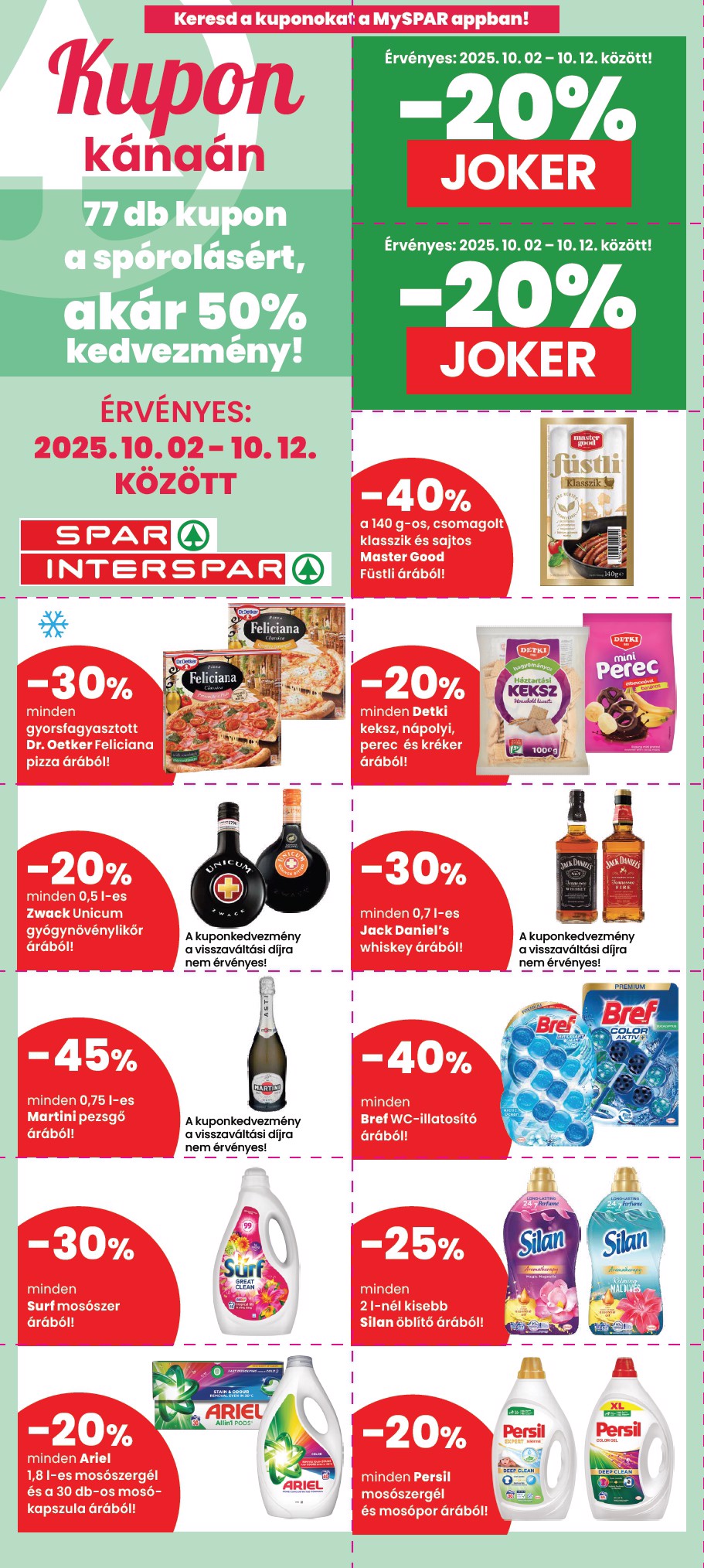 SPAR - Kupon Kánaán kuponfüzet akciós újság, érvényes 10.02. - 10.12.