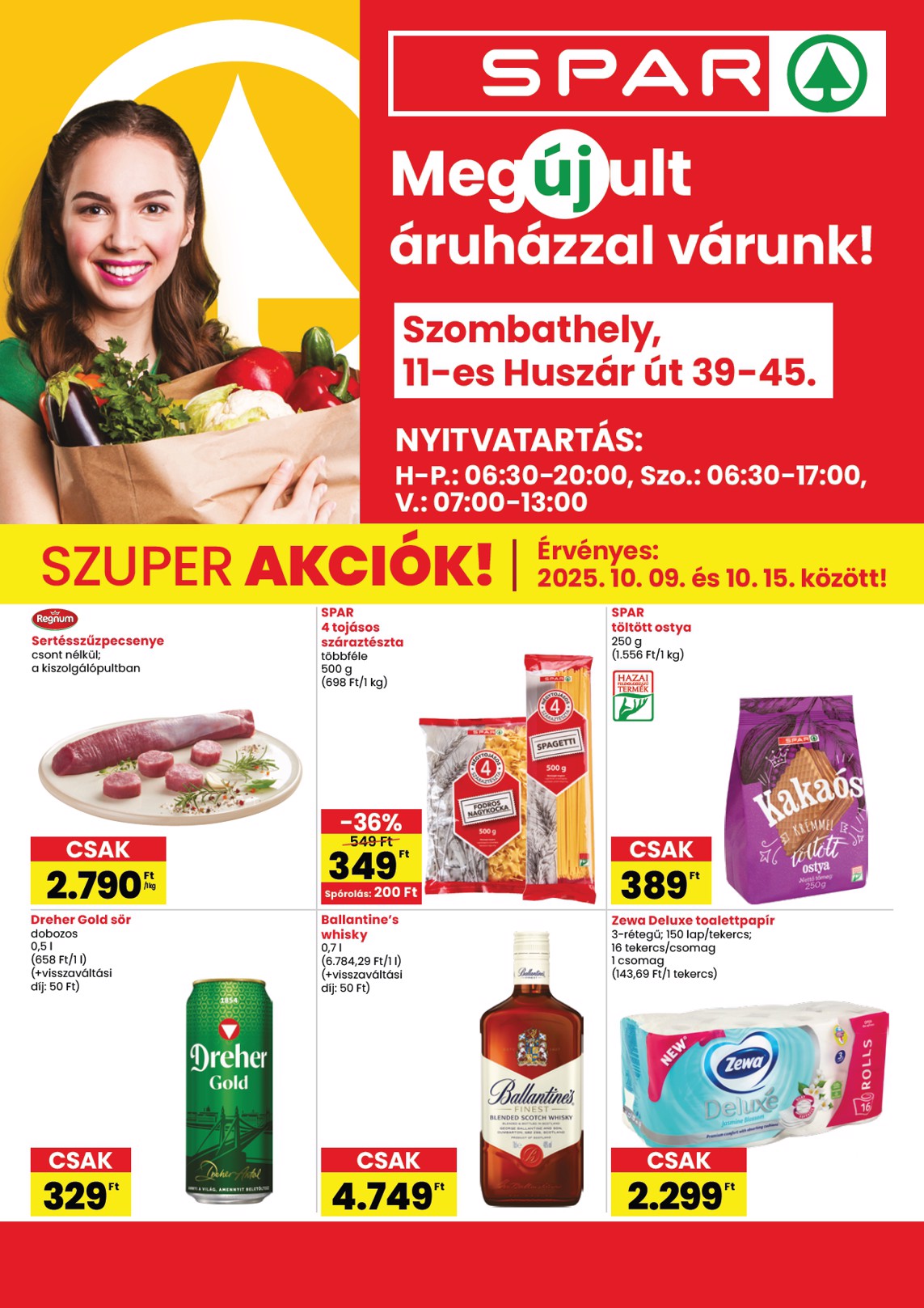 SPAR - Szombathely üzlet megújulás akciós újság, érvényes 10.09. - 10.15.