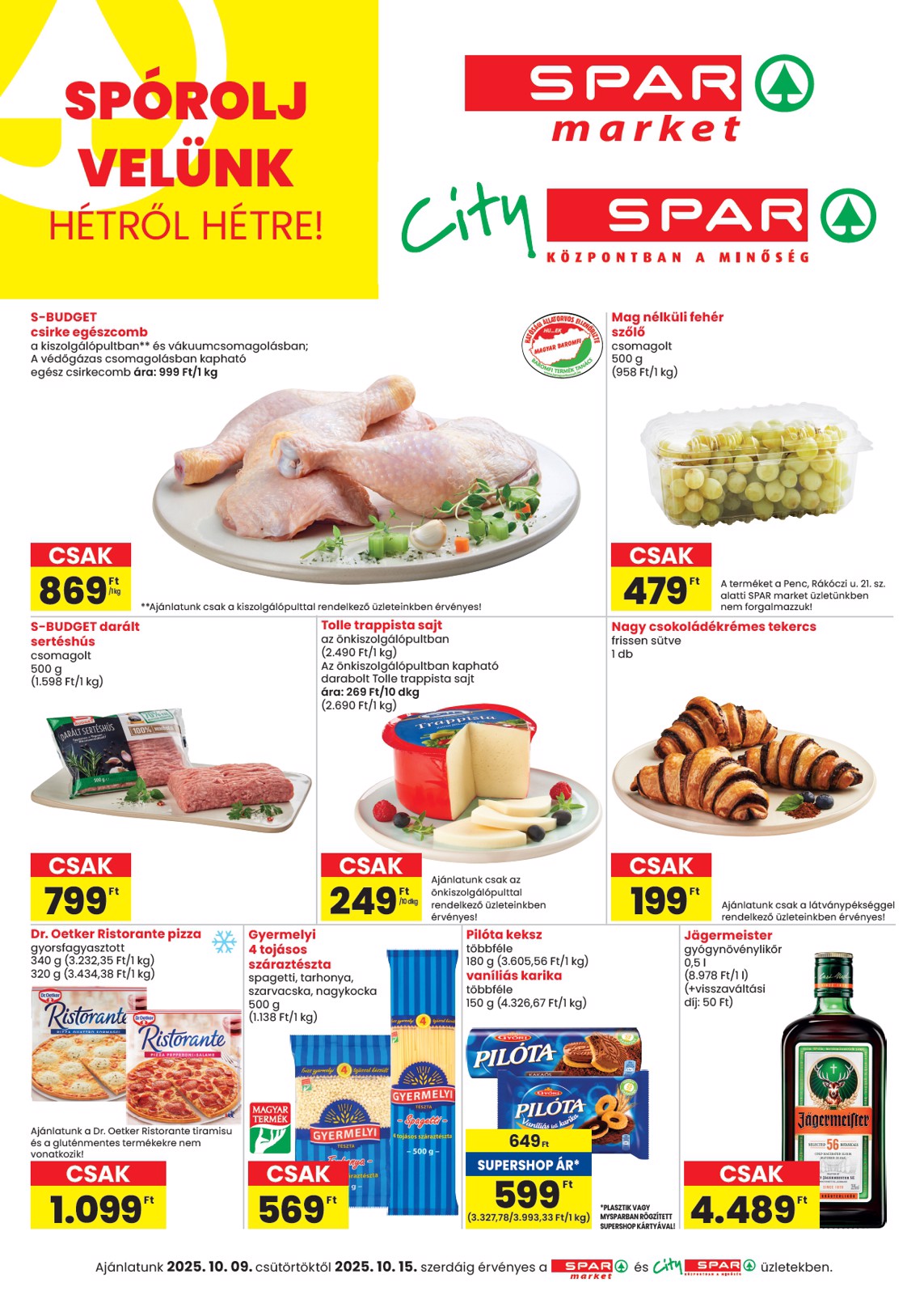 SPAR - Market, City akciós újság, érvényes 10.09. - 10.15.