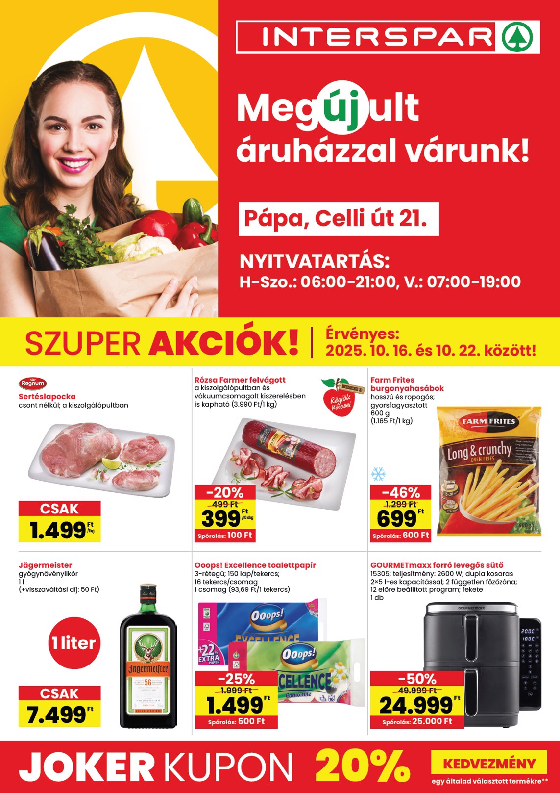 INTERSPAR - Pápa üzlet megújulás akciós újság, érvényes 10.16. - 10.22.
