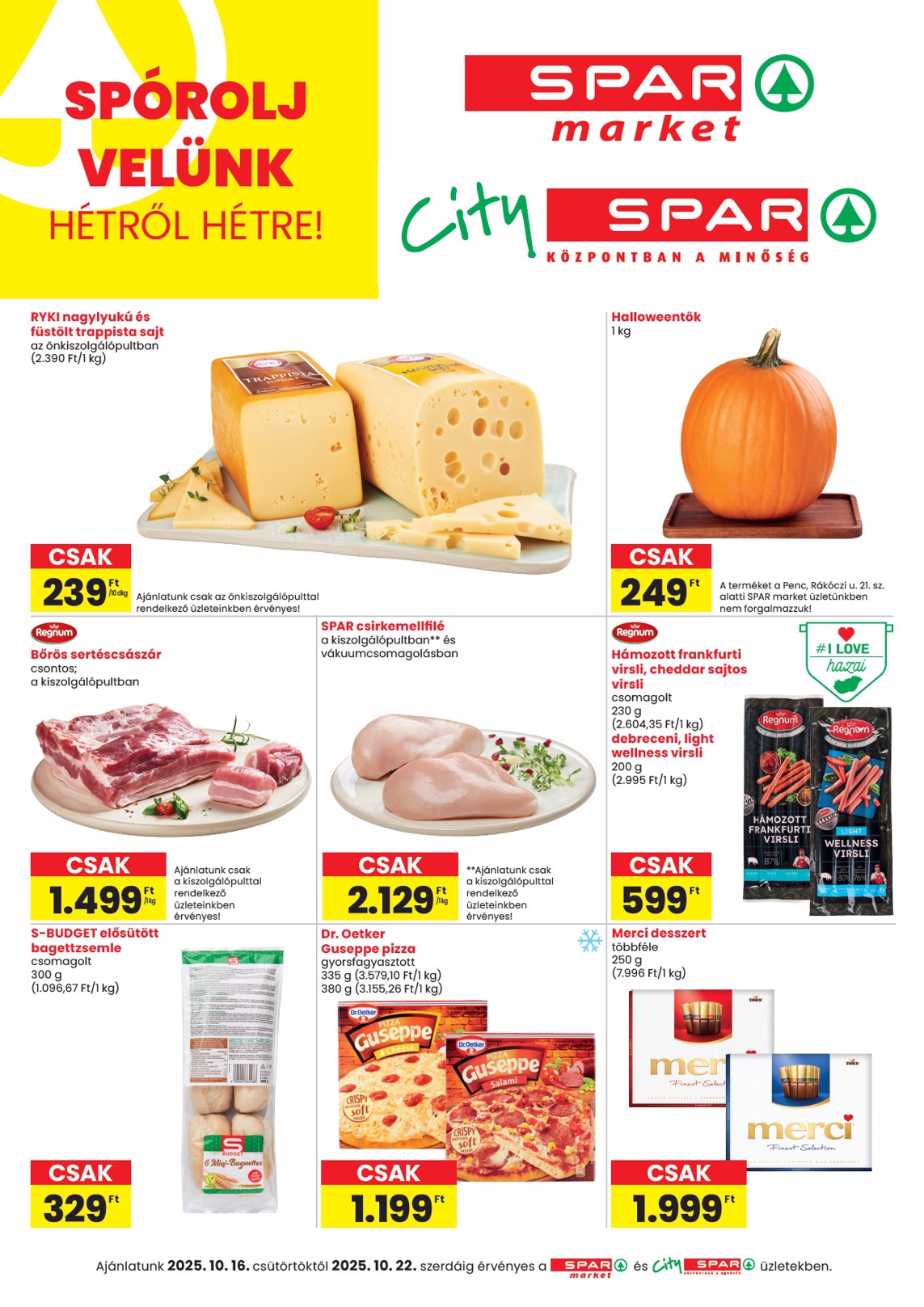 SPAR - Market, City akciós újság, érvényes 10.16. - 10.22.