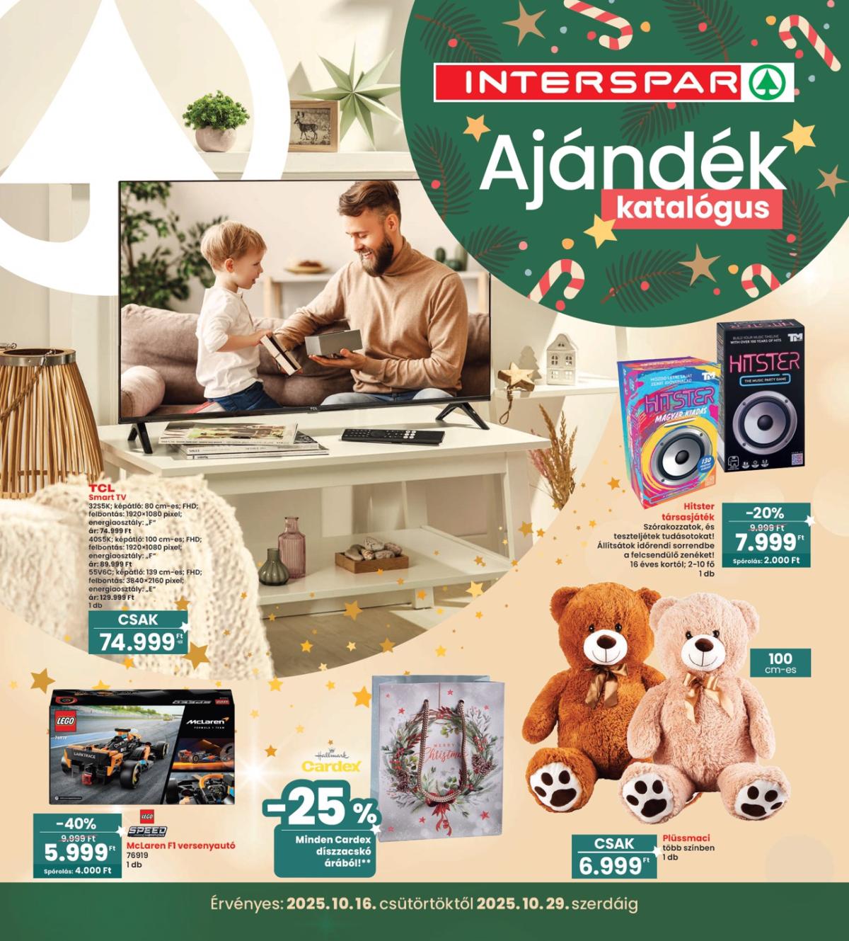 INTERSPAR - Ajándék katalógus akciós újság, érvényes 10.16. - 10.29.