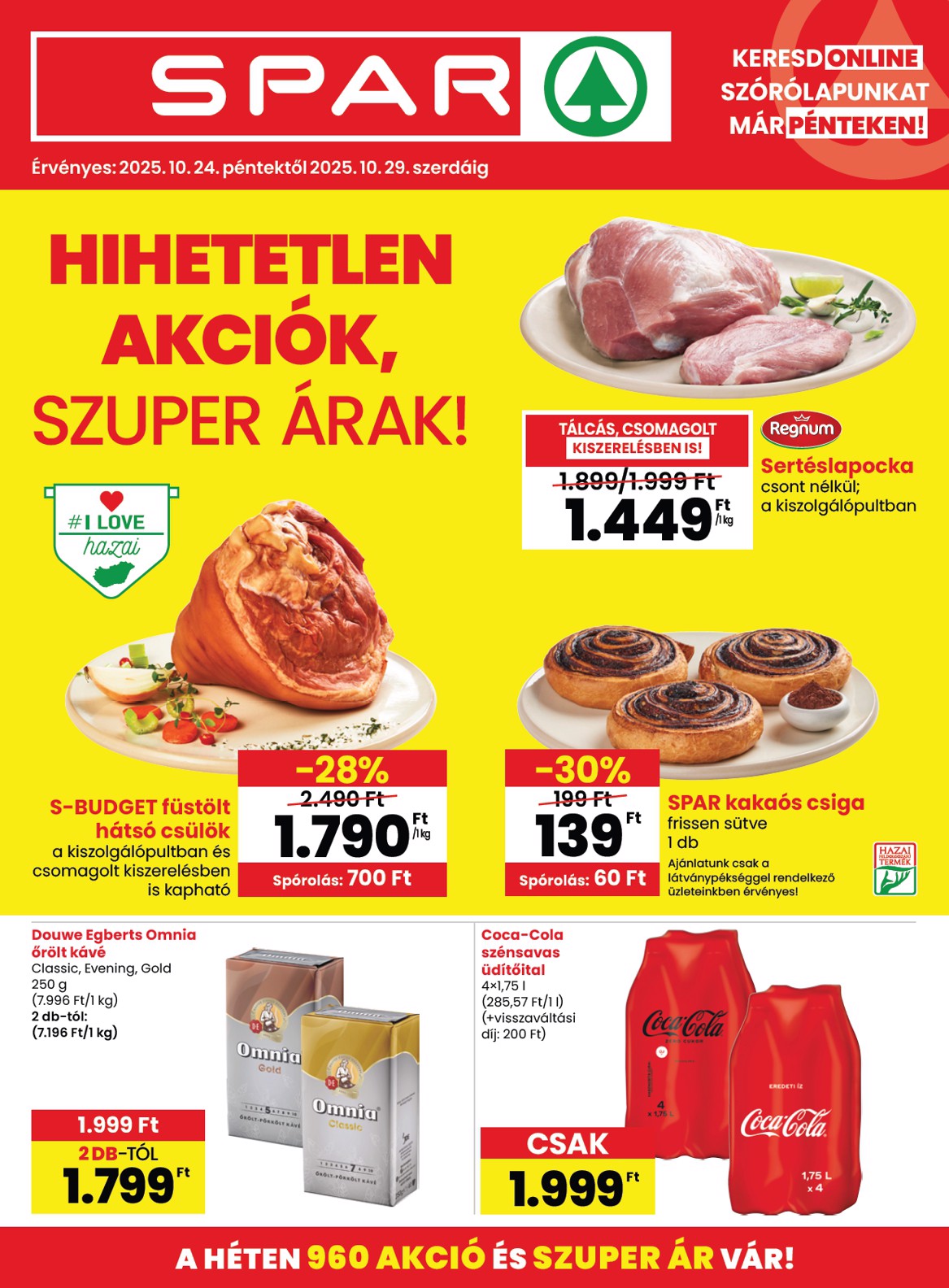 SPAR akciós újság, érvényes 10.24. - 10.29.