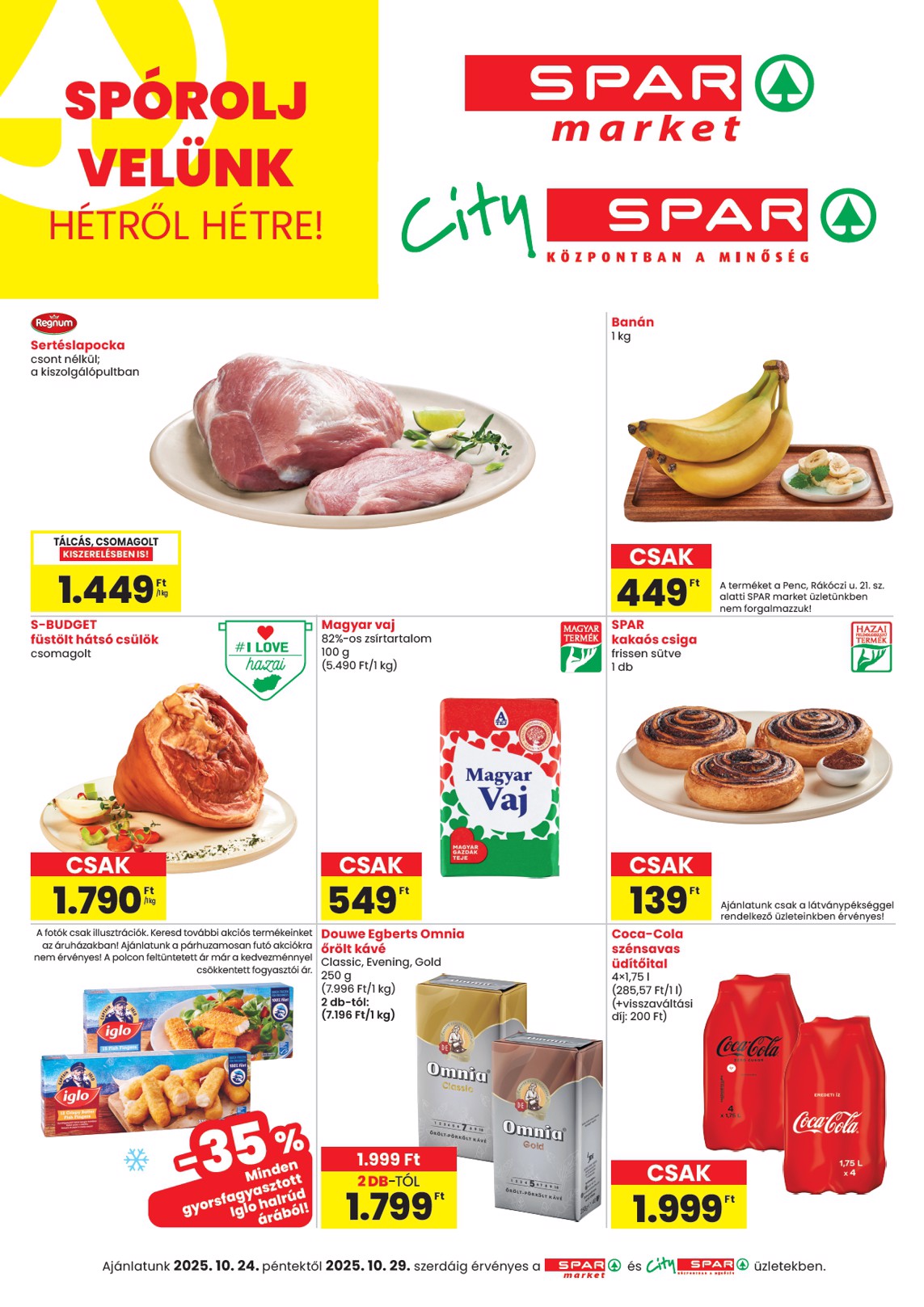 SPAR - Market, City akciós újság, érvényes 10.24. - 10.29.
