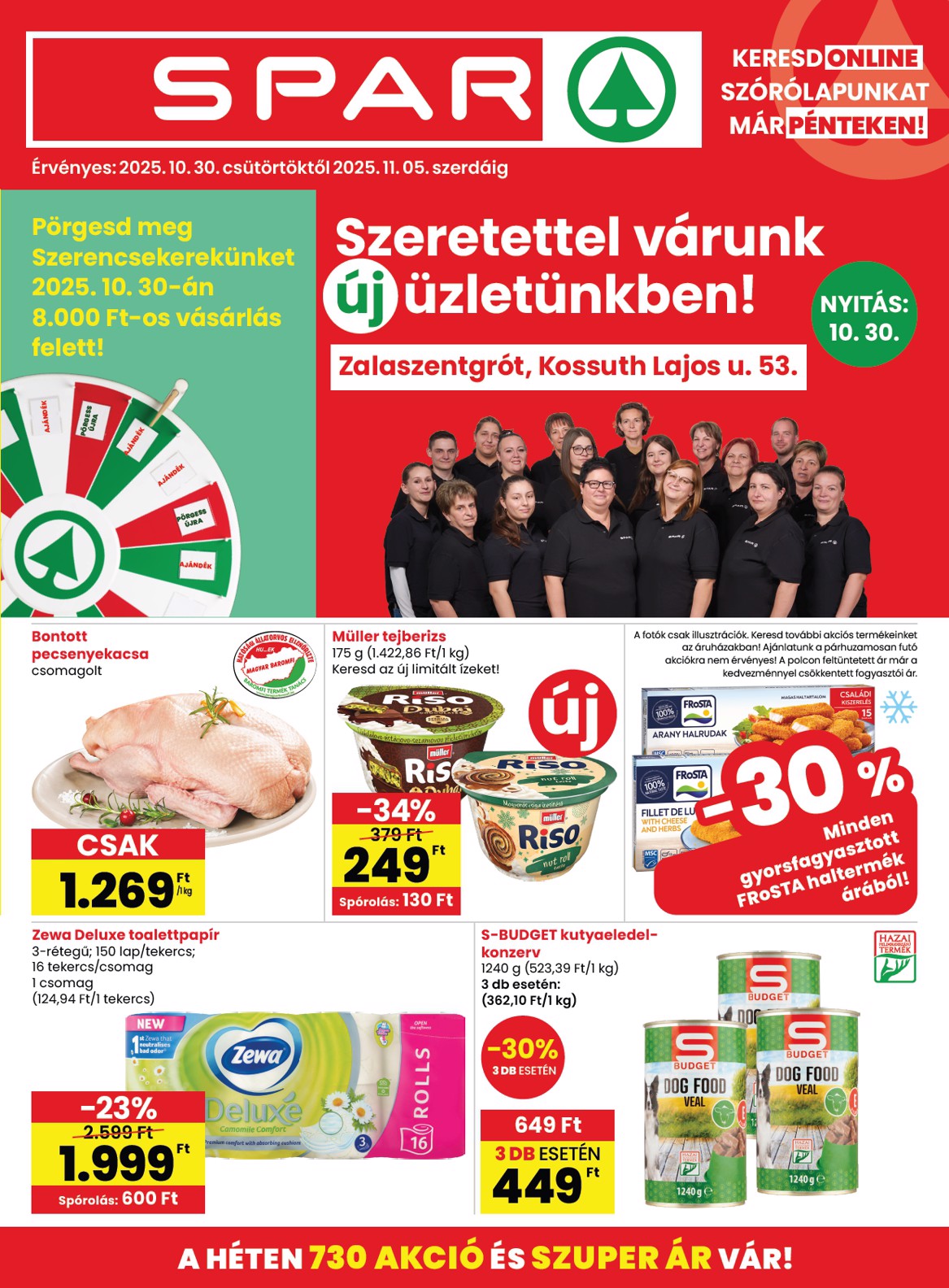 SPAR - Zalaszentgrót akciós újság, érvényes 10.30. - 11.05.