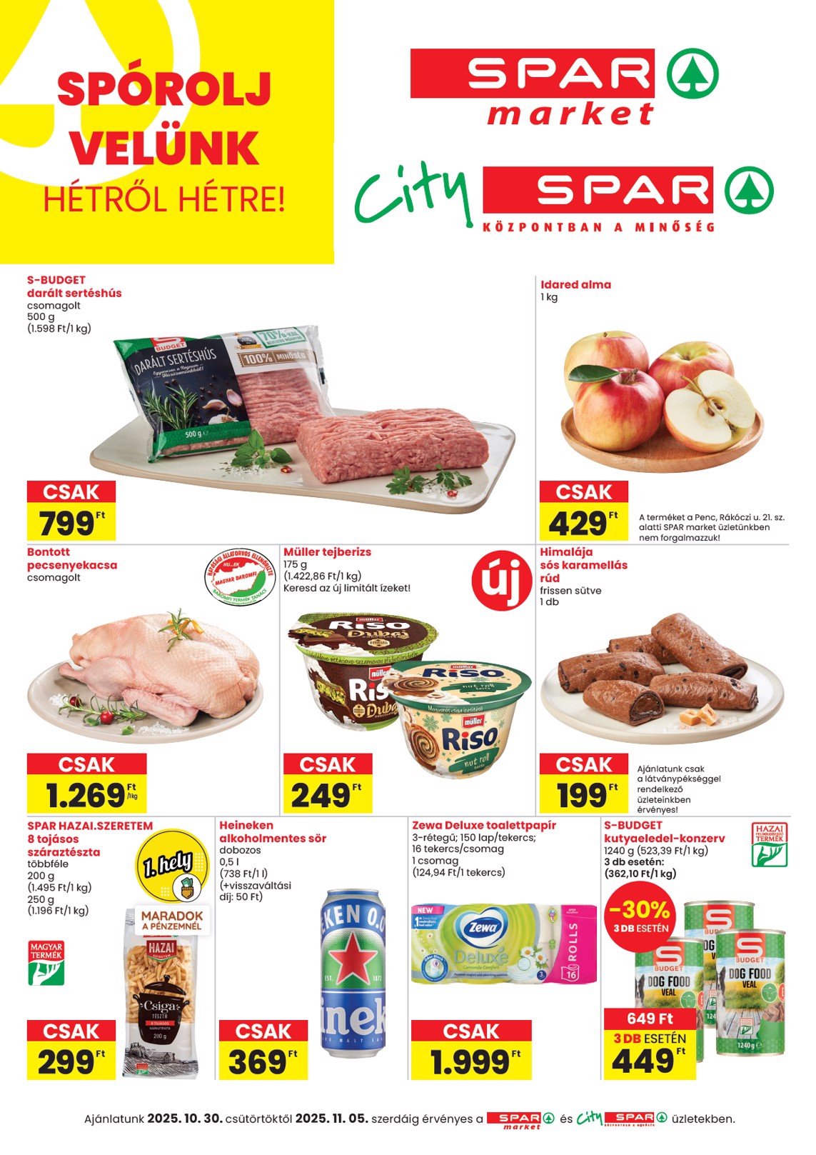 SPAR - Market, City akciós újság, érvényes 10.30. - 11.05.