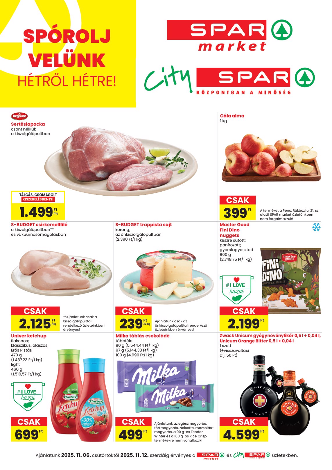 SPAR - Market, City akciós újság, érvényes 11.06. - 11.12.