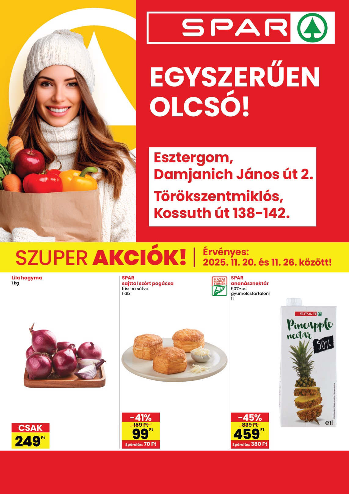 SPAR - Esztergom, Törökszentmiklós üzlet megújulás akciós újság, érvényes 11.20. - 11.26.