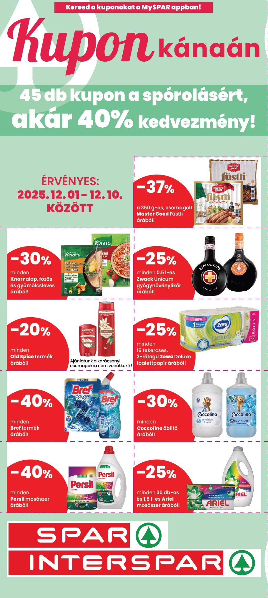 SPAR - Karácsonyi ínyenc katalógus akciós újság, érvényes 12.01. - 12.10.