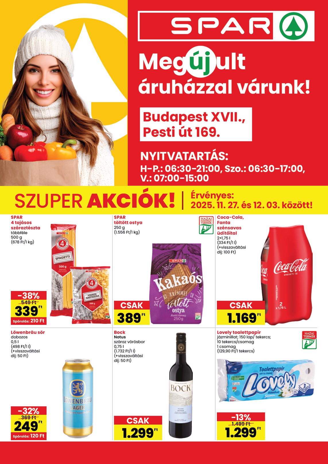 SPAR - BP Pesti út üzlet megújulás akciós újság, érvényes 11.27. - 12.03.