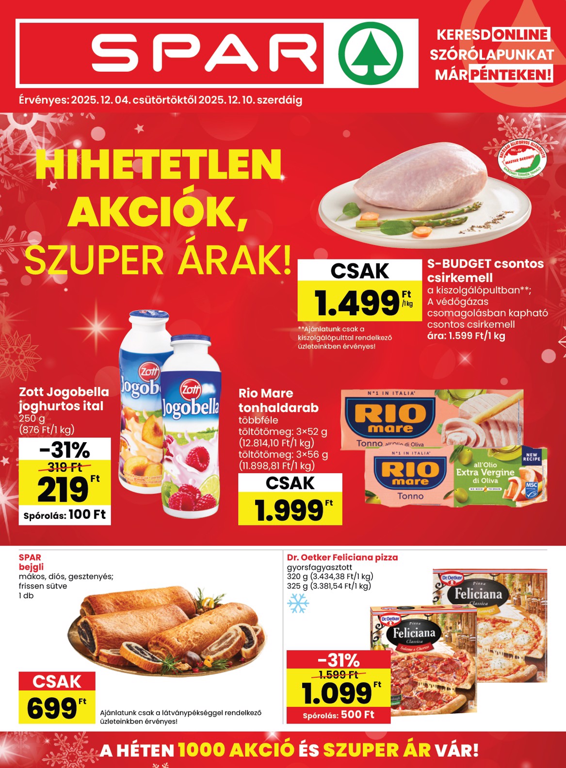 SPAR akciós újság, érvényes 12.04. - 12.10.