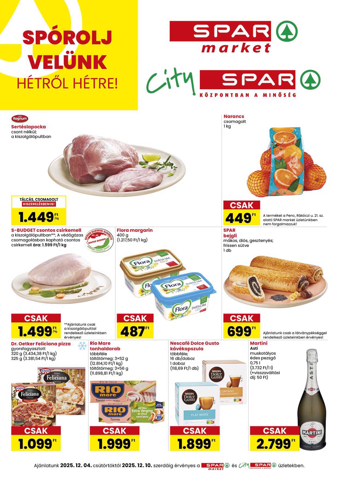 SPAR - Market, City akciós újság, érvényes 12.04. - 12.10.