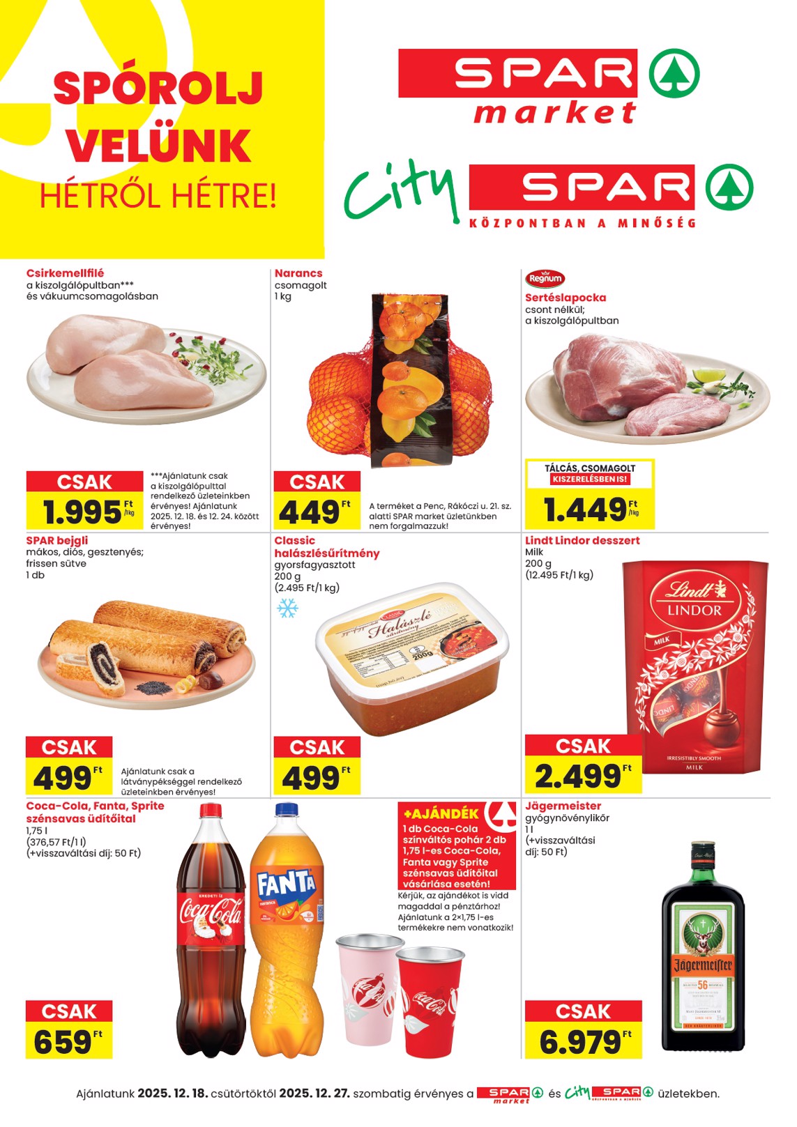 SPAR - Market, City akciós újság, érvényes 12.18. - 12.27.