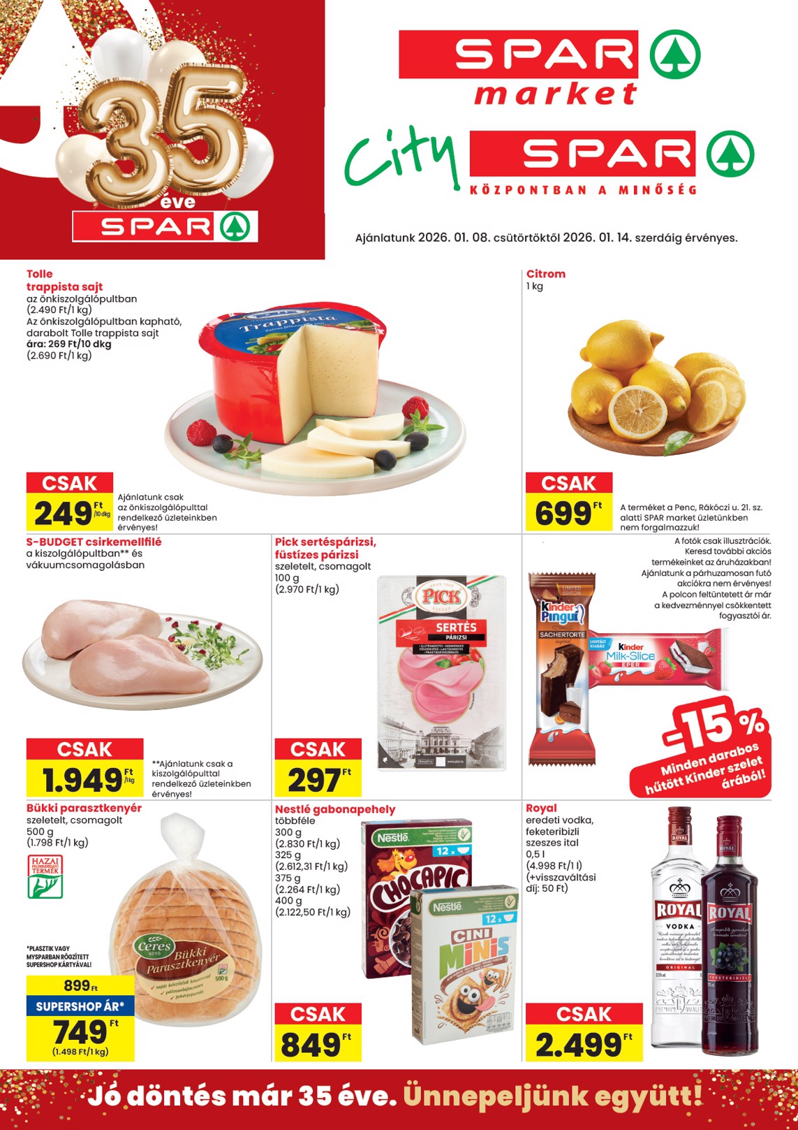 SPAR - Market, City akciós újság, érvényes 01.08. - 01.14.
