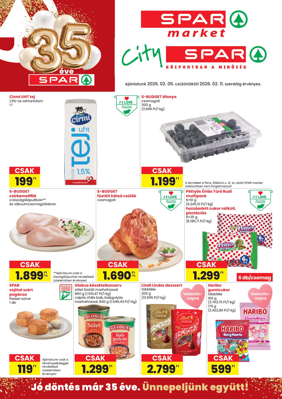 SPAR - Market, City akciós újság, érvényes 2026.02.05. - 2026.02.11.