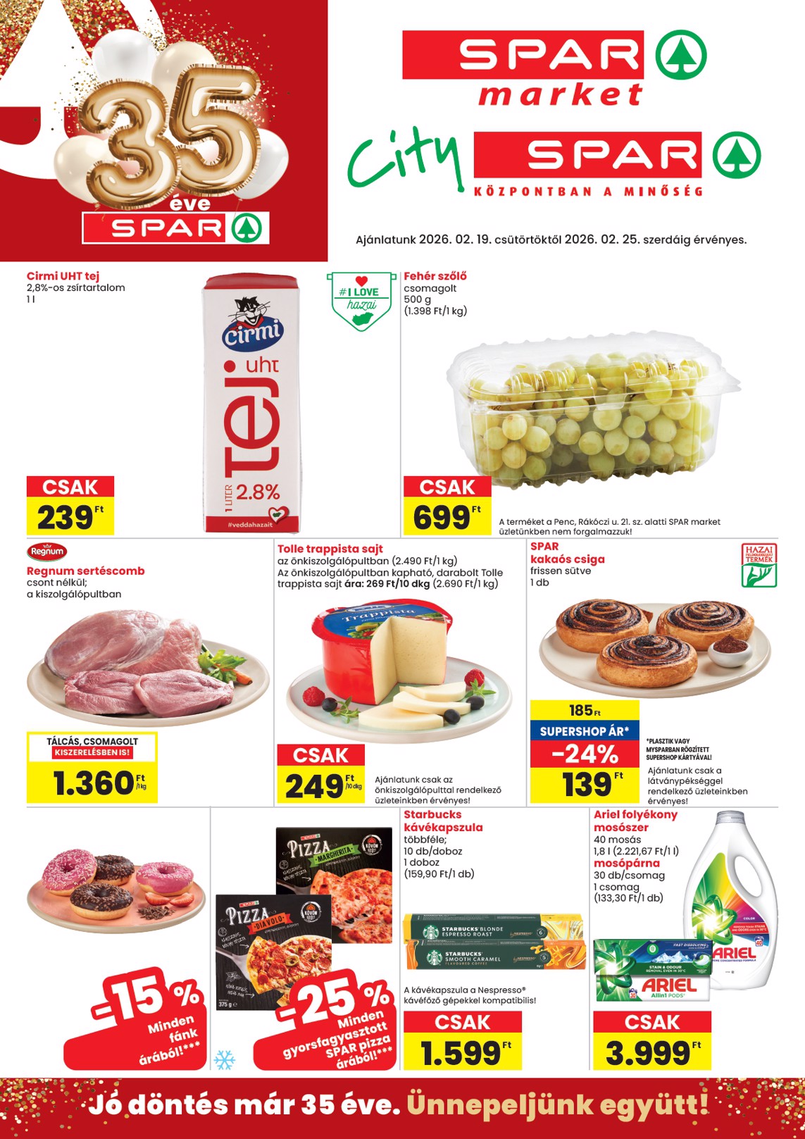SPAR - Market, City akciós újság, érvényes 2026.02.19. - 2026.02.25.