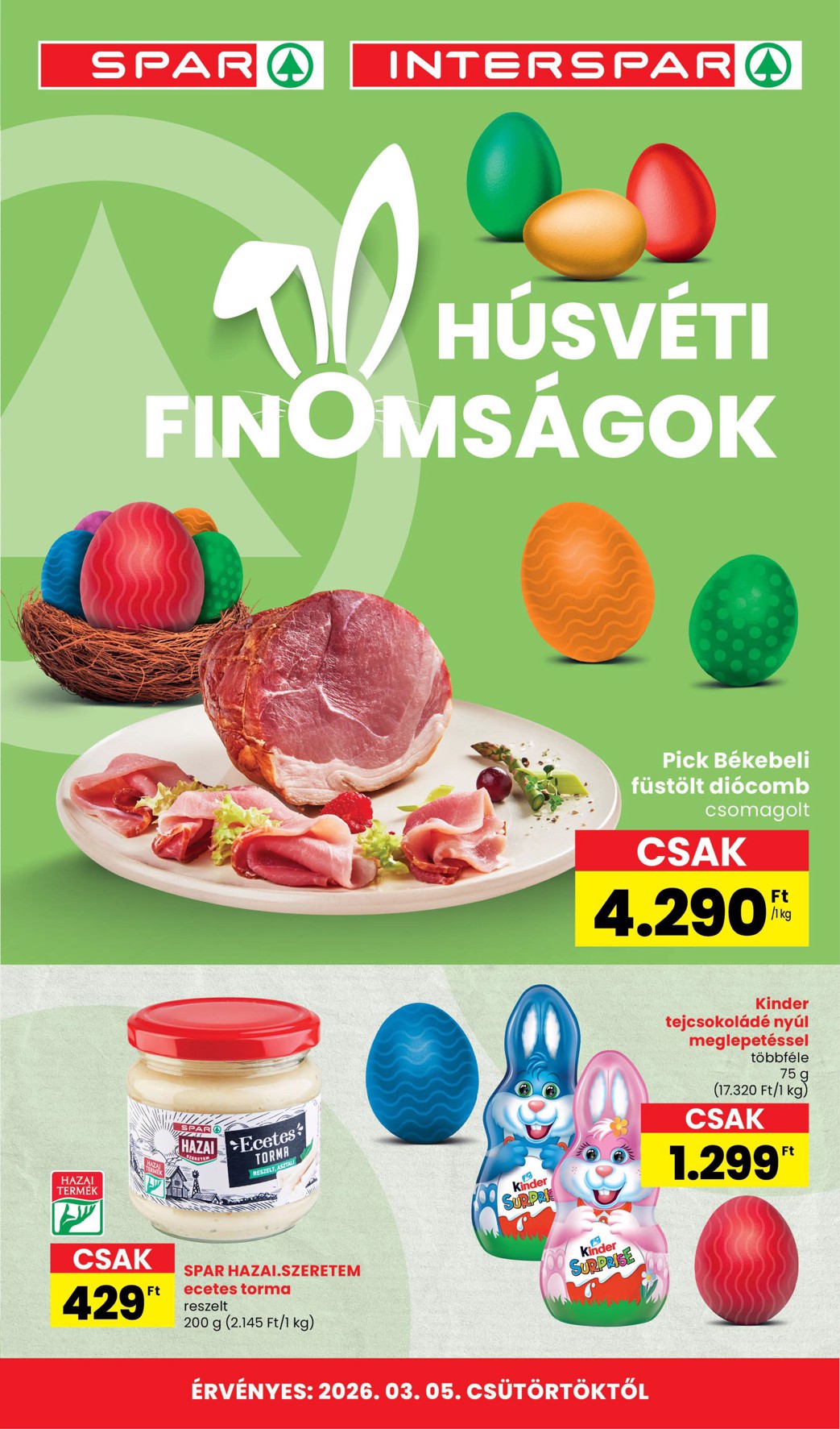 SPAR - Húsvéti katalógus akciós újság, érvényes 2026.03.05. - 2026.04.09.