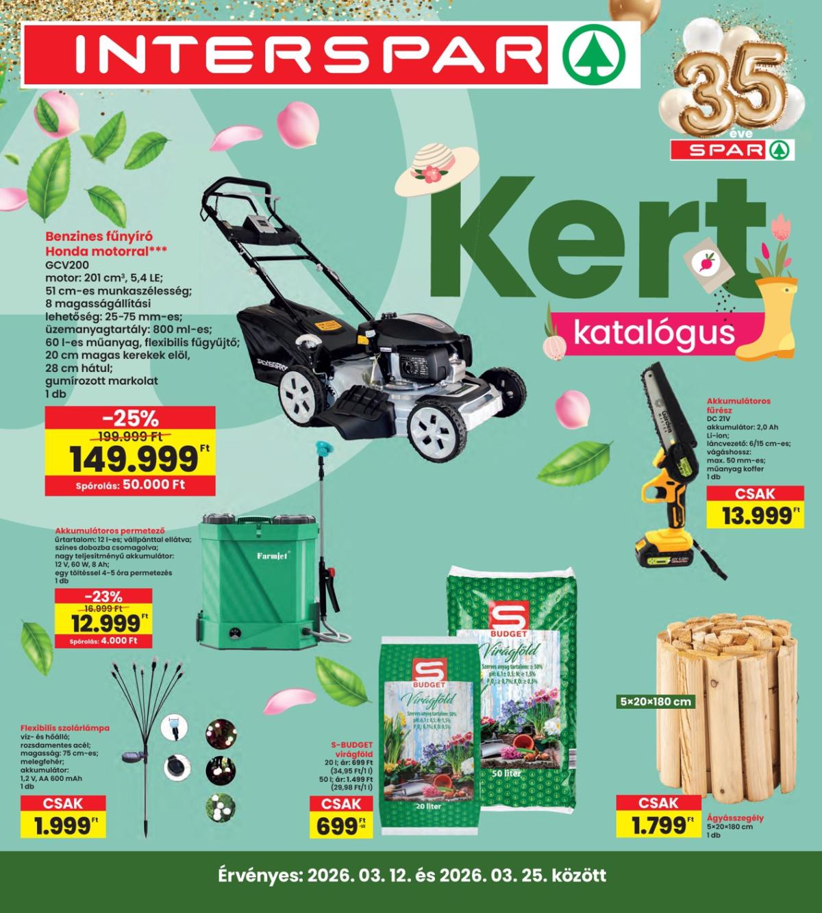 INTERSPAR - Kert katalógus akciós újság, érvényes 2026.03.12. - 2026.03.25.