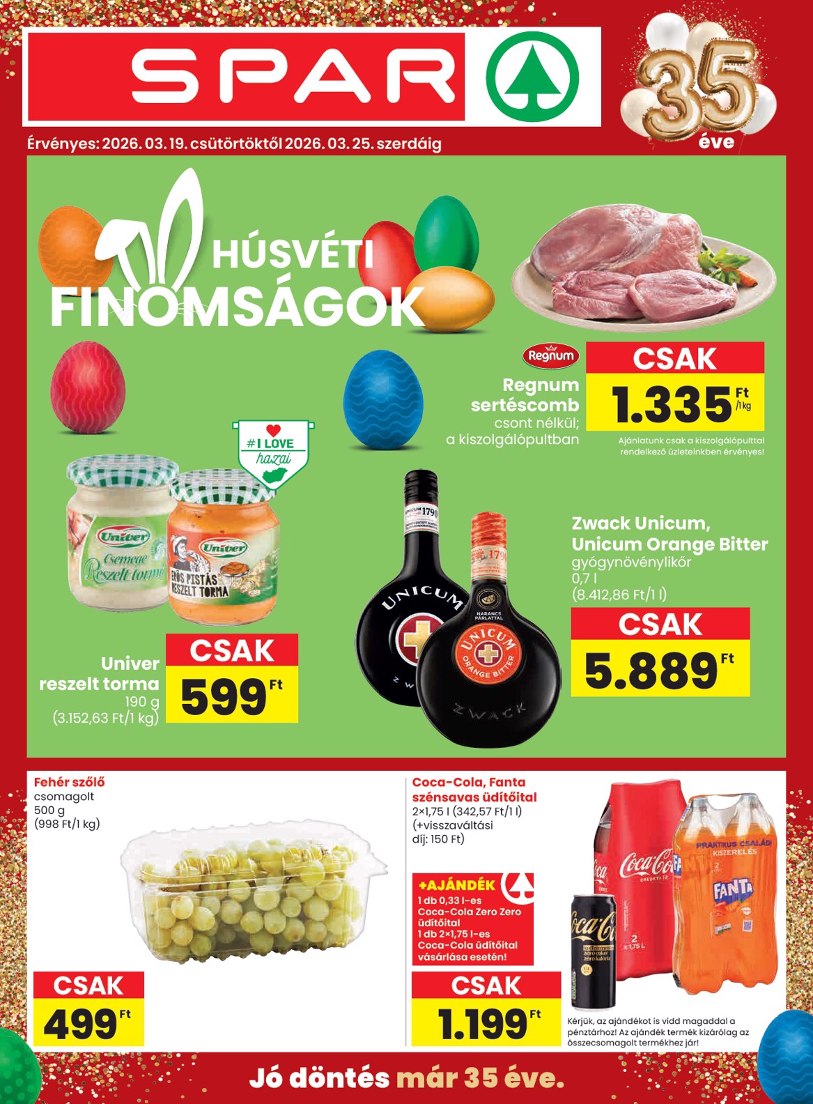 SPAR akciós újság, érvényes 2026.03.19. - 2026.03.25.