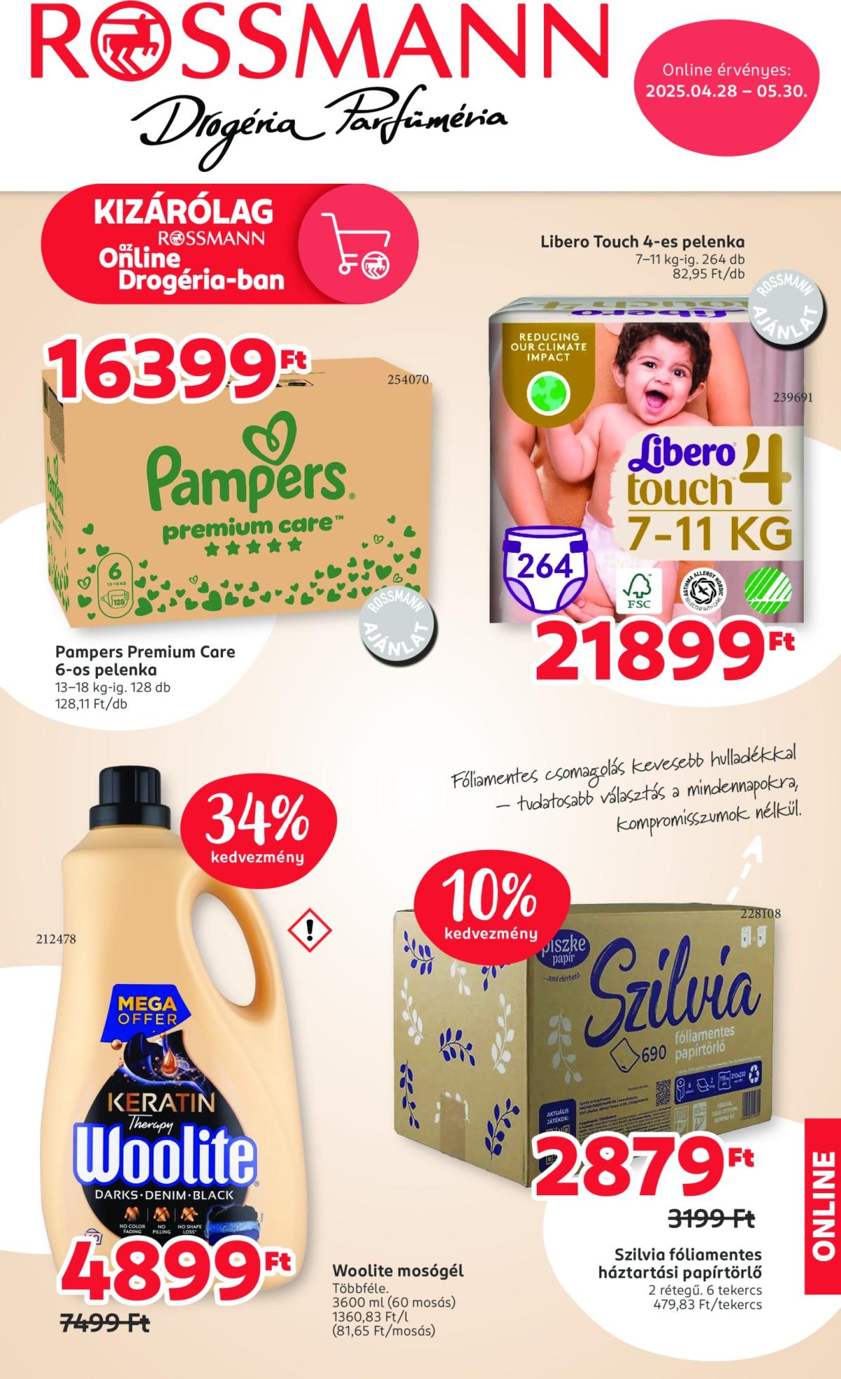 Rossmann akciós újság, érvényes 04.28. - 05.10.