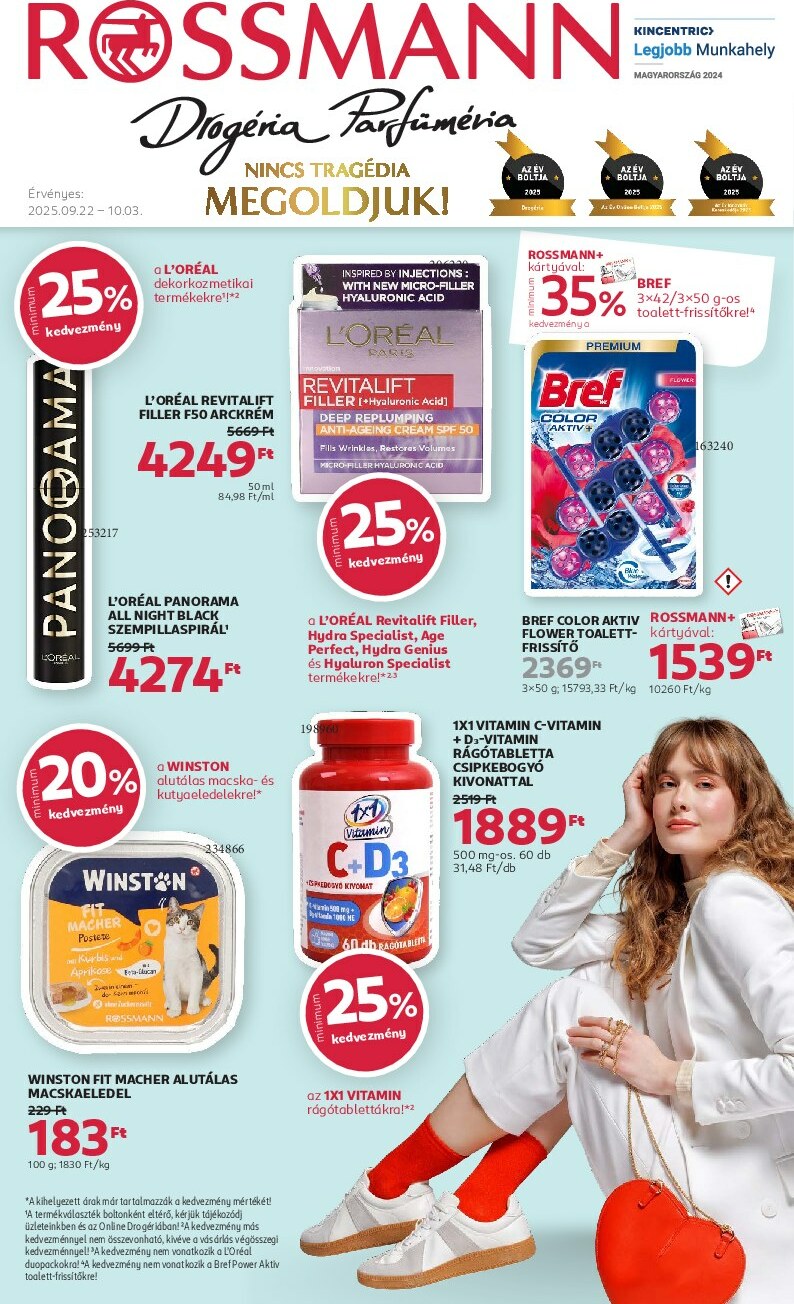 Rossmann akciós újság, érvényes 09.22. - 10.03.