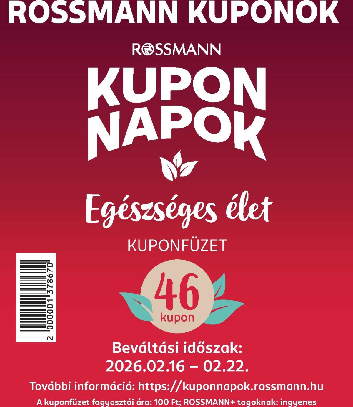 Rossmann - Kupon Napok akciós újság, érvényes 2026.02.16. - 2026.02.22.