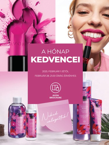 Avon - A hónap kedvencei akciós újság, érvényes 02.01. - 02.28.