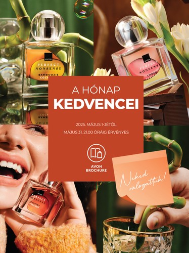 Avon - A hónap kedvencei akciós újság, érvényes 05.01. - 05.31.