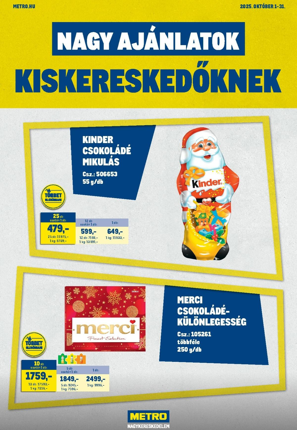 Metro - Nagy Ajánlatok Kiskereskedőknek! akciós újság, érvényes 10.01. - 10.31.