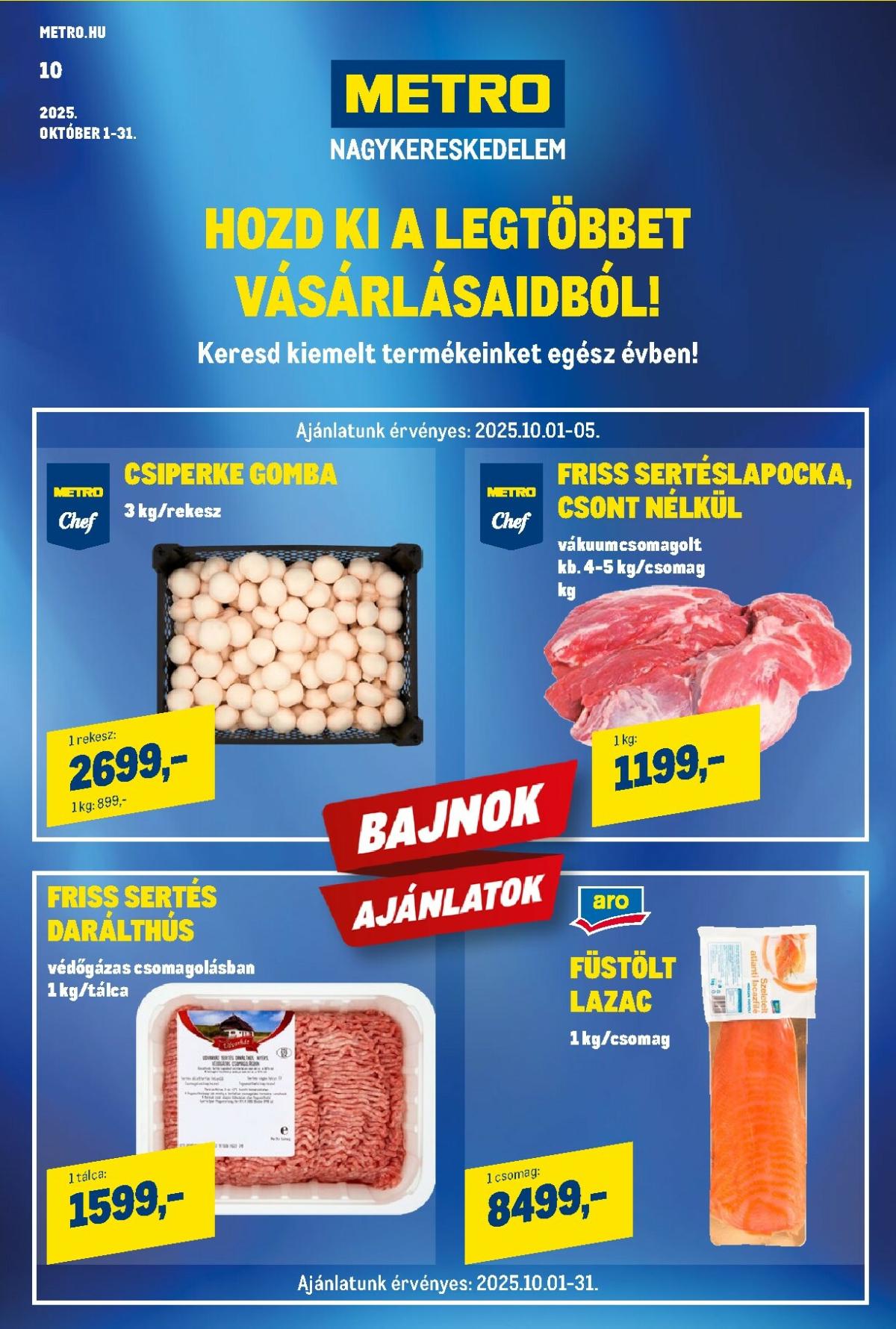 Metro - Élelmiszer és Szezonális Ajánlataink akciós újság, érvényes 10.01. - 10.31.