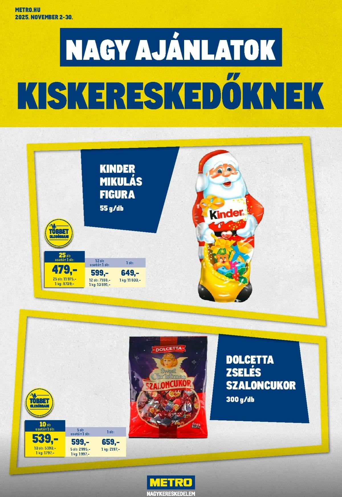 Metro - Nagy Ajánlatok Kiskereskedőknek akciós újság, érvényes 11.02. - 11.30.