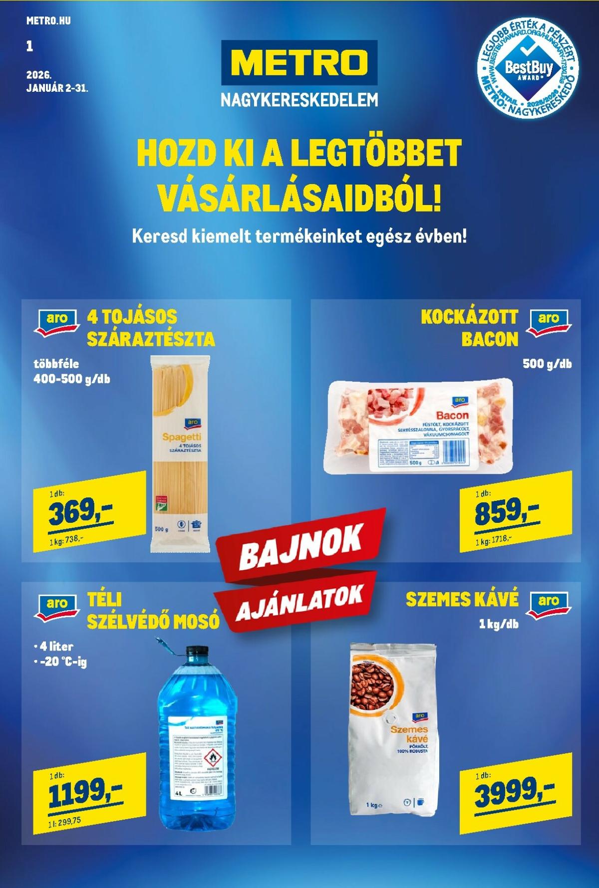 Metro - Élelmiszer és Szezonális Ajánlataink Kiskereskedőknek akciós újság, érvényes 01.02. - 01.31.