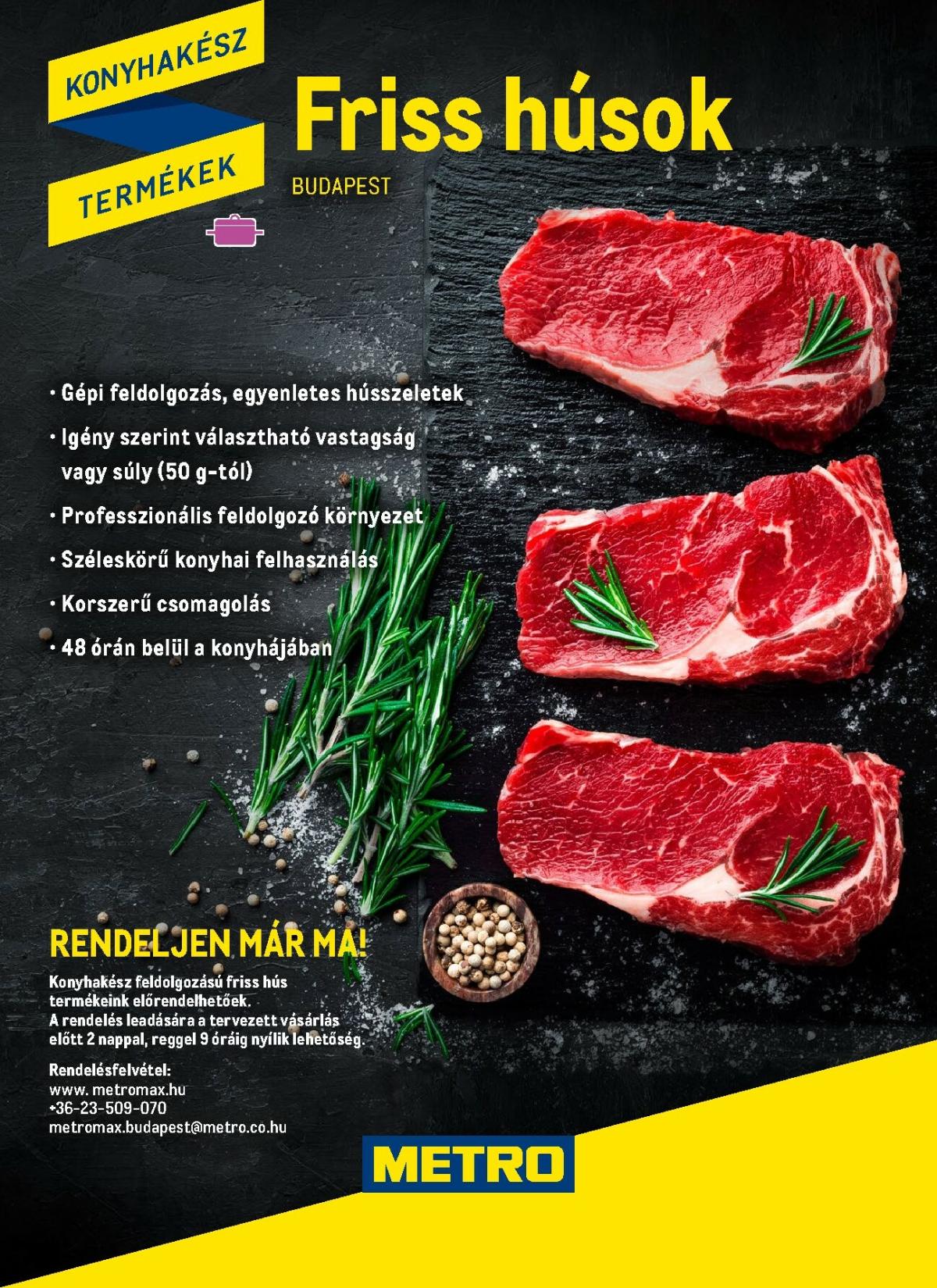 Metro - Konyhakész Húsok Budapest katalógus akciós újság, érvényes 01.01. - 05.31.