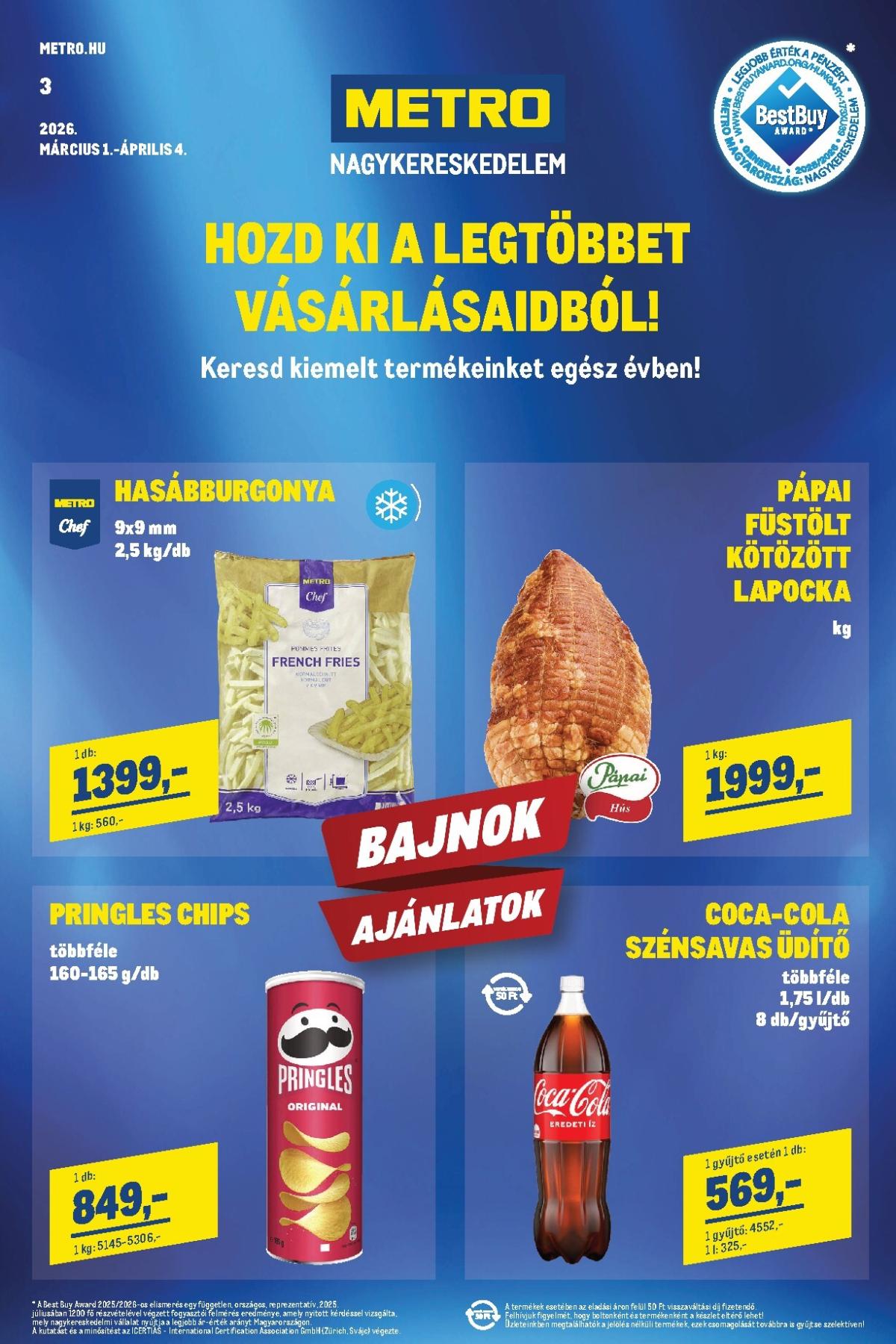 Metro - Élelmiszer és Szezonális Ajánlataink Kiskereskedőknek akciós újság, érvényes 2026.03.01. - 2026.04.04.