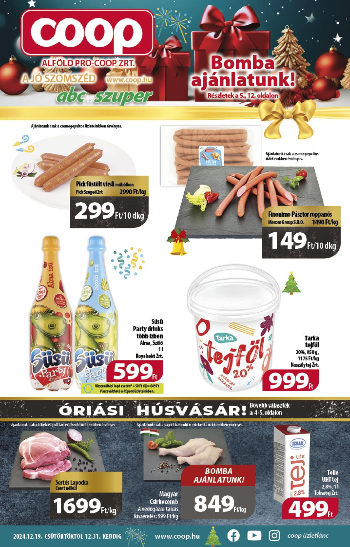 Coop - Alföld akciós újság, érvényes 12.19. - 12.31.