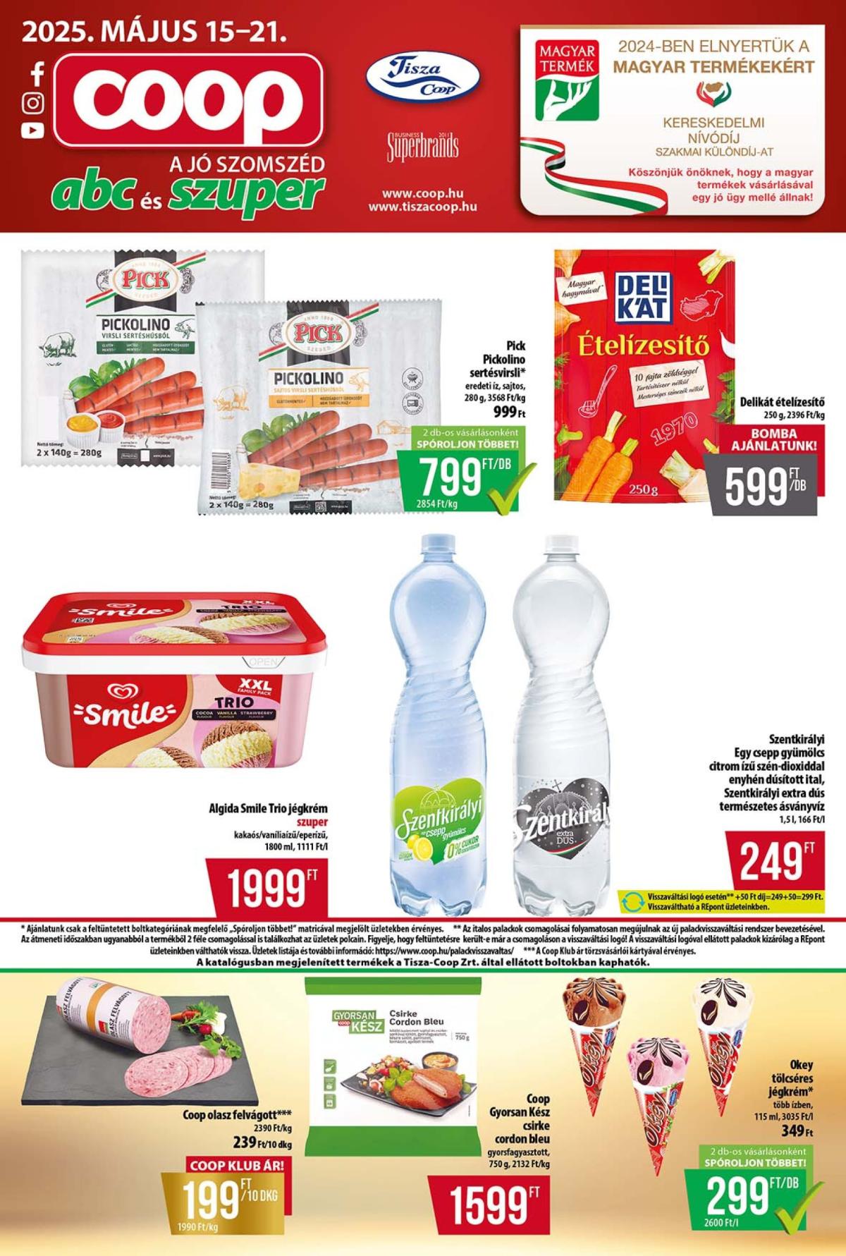 Coop - Tisza - Abc-Szuper akciós újság, érvényes 05.15. - 05.21.
