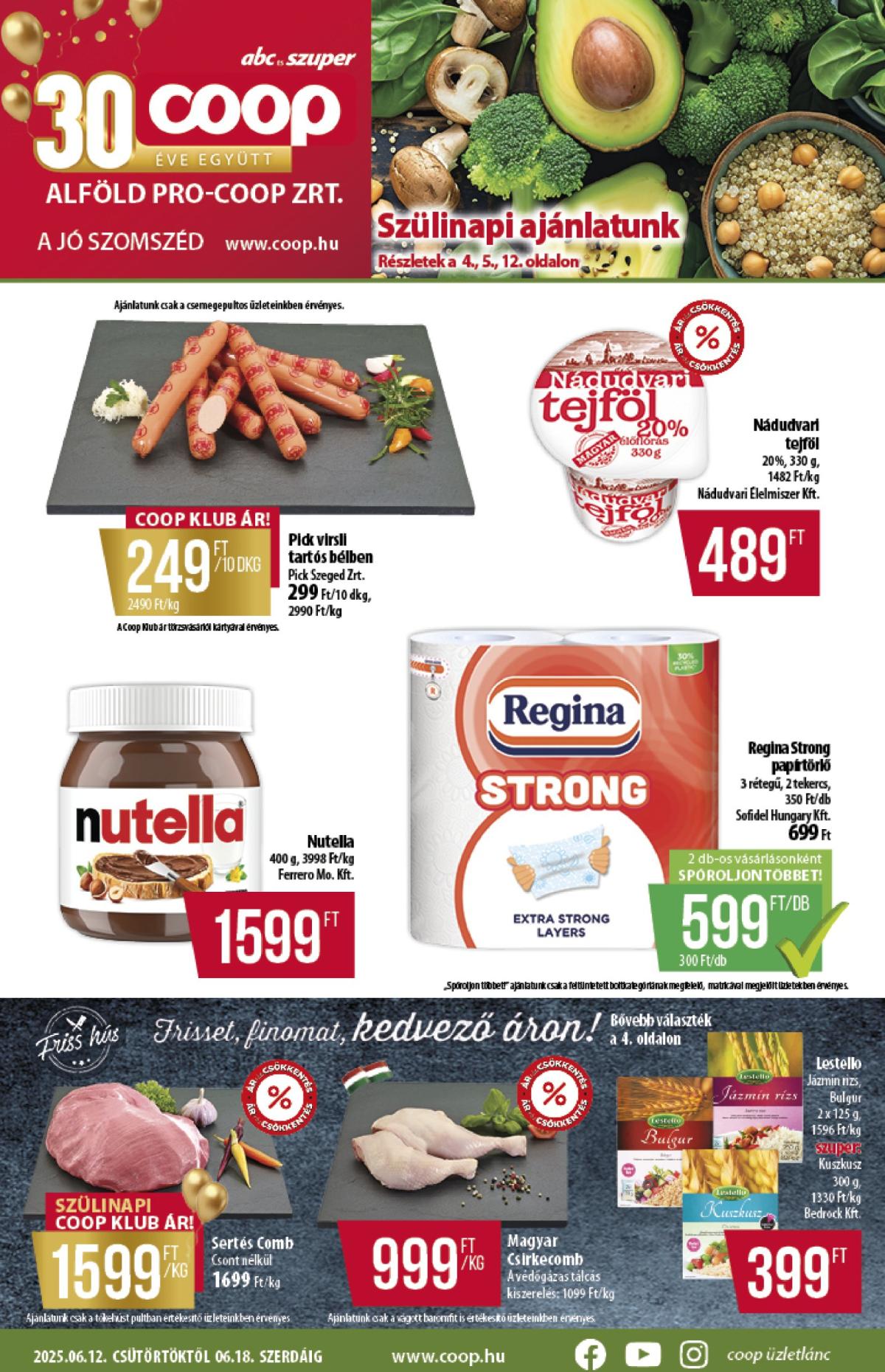 Coop - Alföld akciós újság, érvényes 06.12. - 06.18.