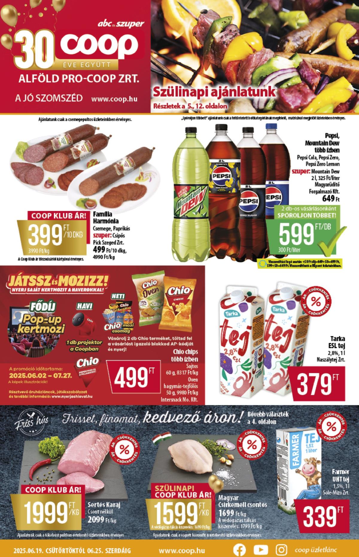 Coop - Alföld akciós újság, érvényes 06.19. - 06.25.