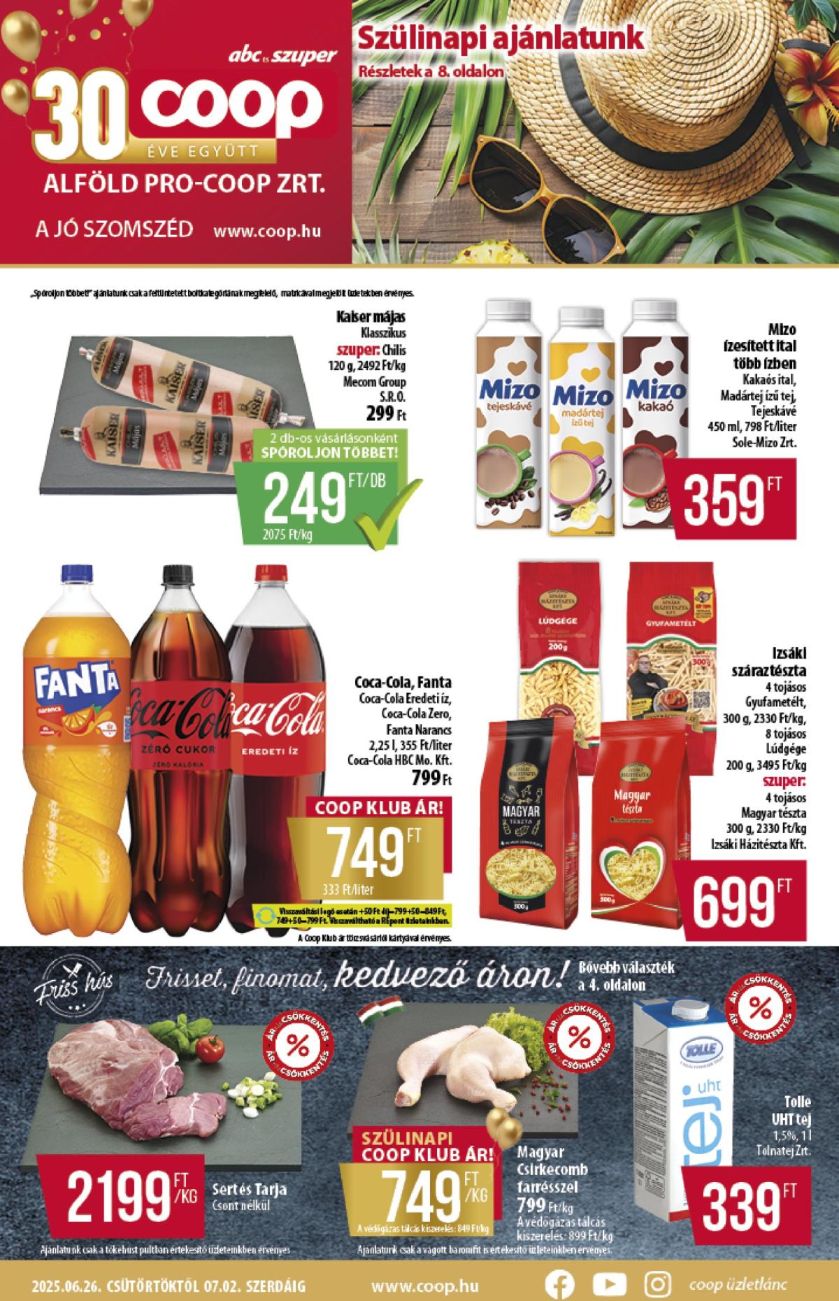Coop - Alföld akciós újság, érvényes 06.26. - 07.02.