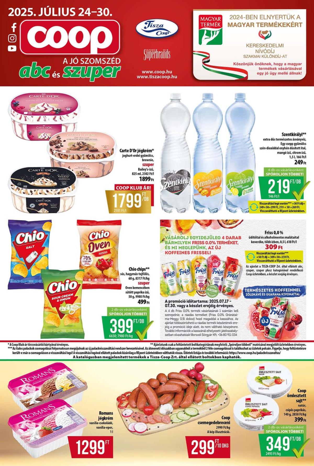 Coop - Tisza - Abc-Szuper akciós újság, érvényes 07.24. - 07.30.